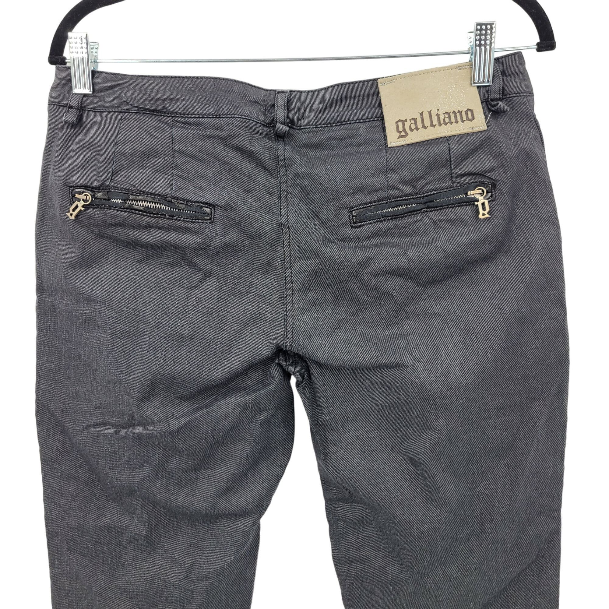 John Galliano Galliano Black Waxed Moto Jeans 32 Ankle Zip Pockets Militar Size 32" / US 10 / IT 46 - 9 Thumbnail