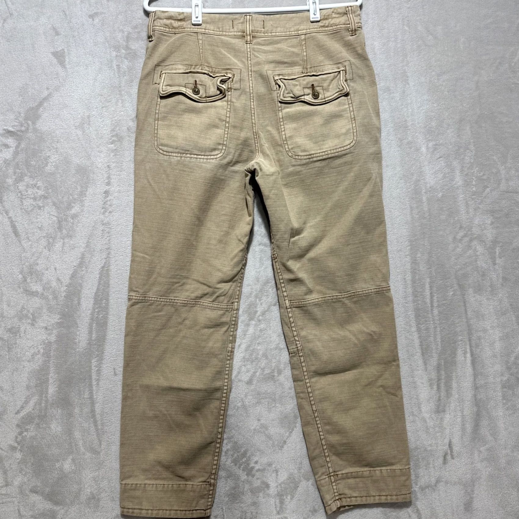 Free People Free People Utility Boyfriend Pants Double Knee Canvas Twill Fatigue Size 28 Tan Slah Pocket Tapered Casual Womens Jeans Pant Size 28" / US 6 / IT 42 - 2 Thumbnail