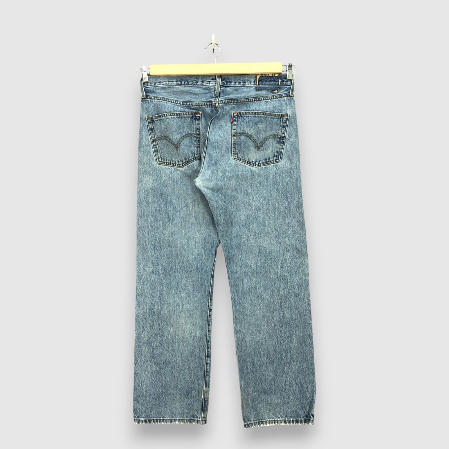 Levi's Y2K Levis 501 Distressed Jeans Levi's Faded Light Wash Denim Size US 36 / EU 52 - 2 Thumbnail