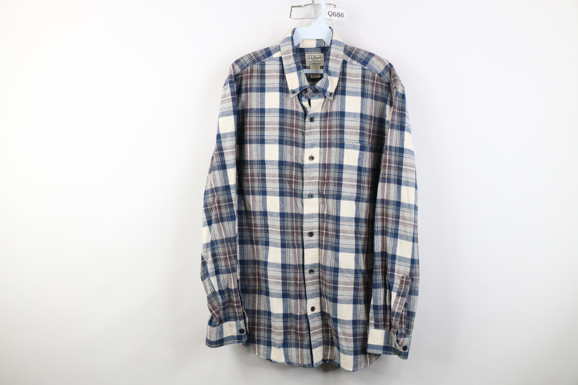 L.L. Bean Vintage LL Bean Fitted Flannel Collared Button Down Shirt Size US L / EU 52-54 / 3 - 1 Thumbnail