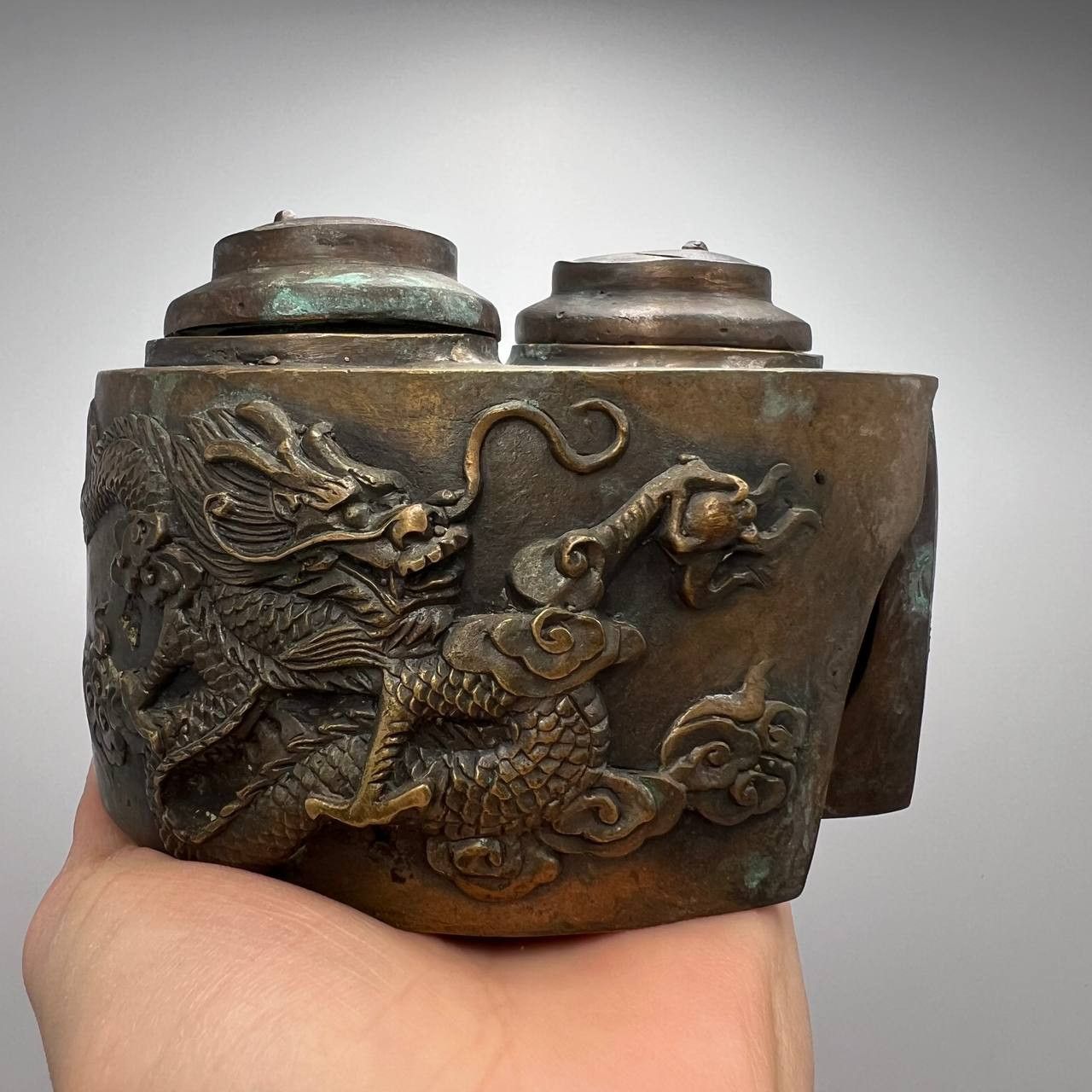 Vintage Yin Yang Antique Chinese Pair Teapot Draggon Phoenix Marked Size ONE SIZE - 1 Thumbnail