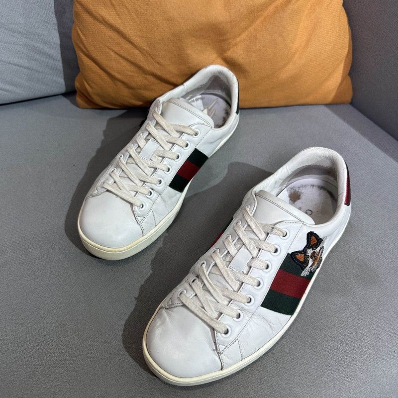 Gucci Gucci Ace Leather Low-Top Sneakers for Men 0079 Size US 8.5 / EU 41-42 - 1 Thumbnail