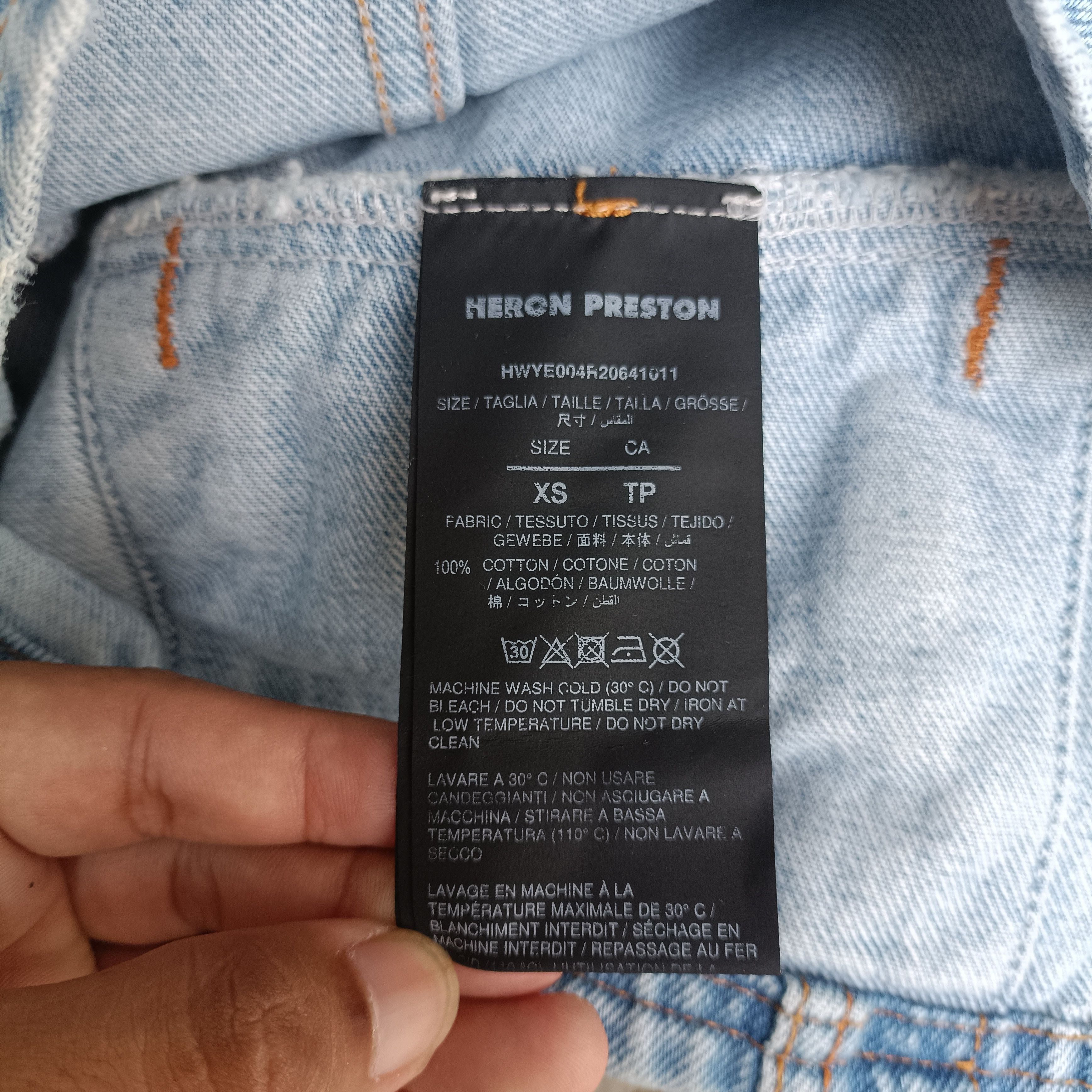 Heron Preston "Natural Disaster" Cropped Denim Jacket Size XS Size XS / US 0-2 / IT 36-38 - 13 Thumbnail