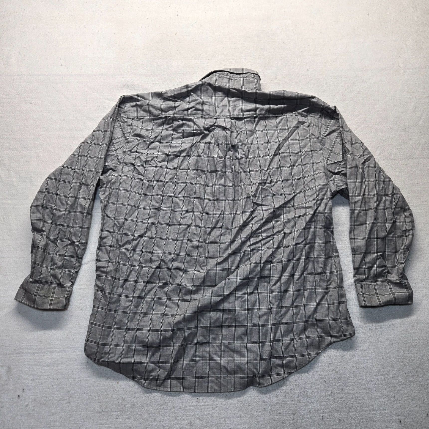 Van Heusen Van Heusen Button-Up Shirt Plaid Gray 100% Cotton Adult Men's 2XL Size US XXL / EU 58 / 5 - 7 Thumbnail