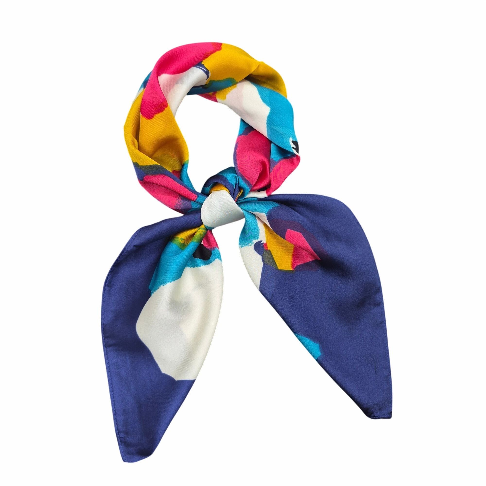 Other ❤️Elegant Bandana Square Scarf Silky Satin Soft Bright Blue Size ONE SIZE - 2 Thumbnail