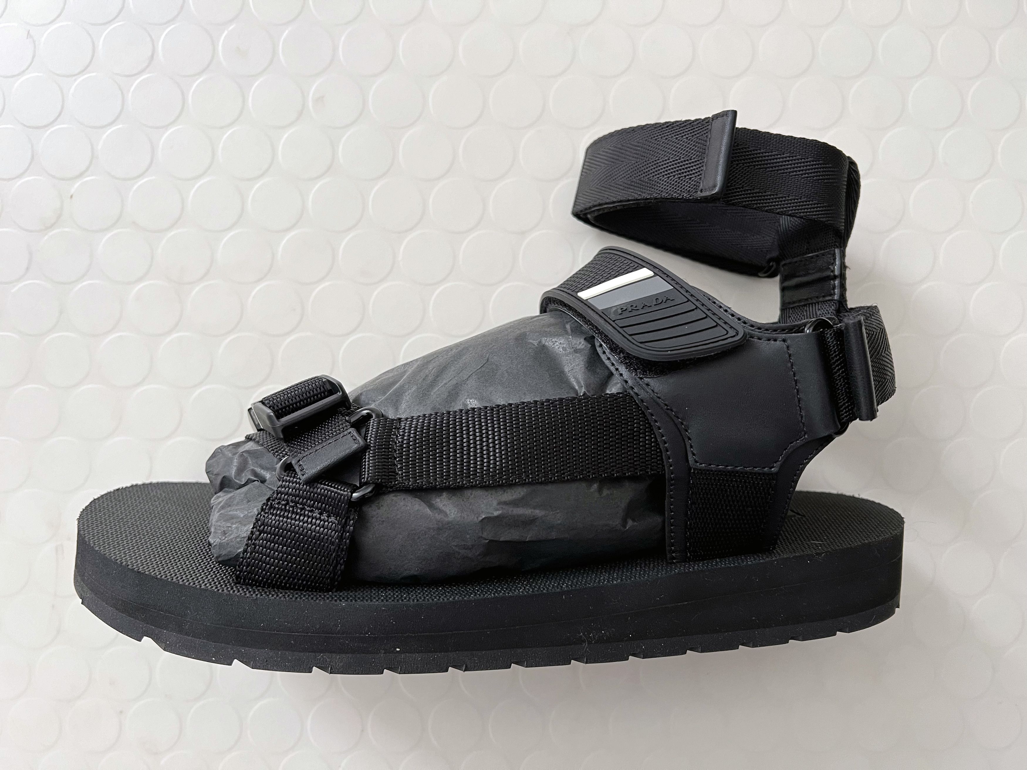 image of Prada Sport Black Nylon Straps Summer Sandal, Men's (Size 11.5)