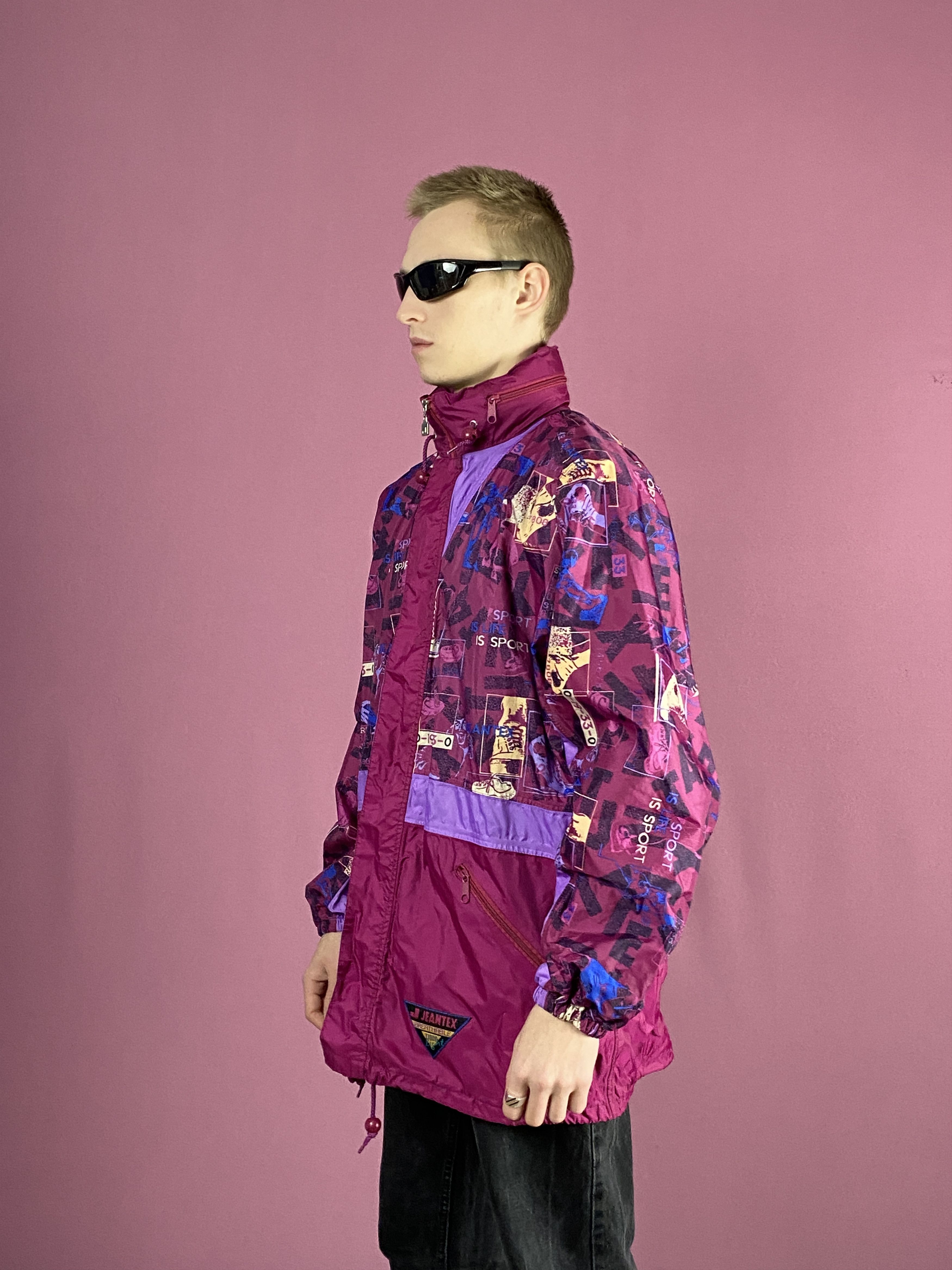 Vintage 90s Jeantex Vintage Men's Abstract Rain Jacket - M Size US M / EU 48-50 / 2 - 2 Thumbnail