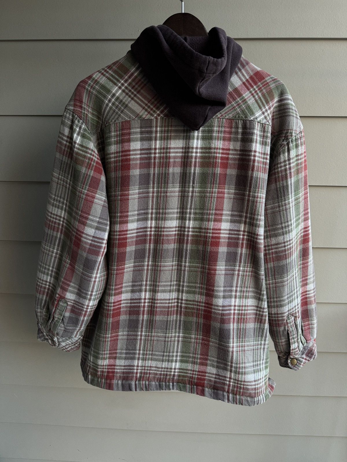 Japanese Brand Grunge Flannel Hooded Jacket Zipped Shirt Quilted Lined XXL Size US XXL / EU 58 / 5 - 5 Thumbnail