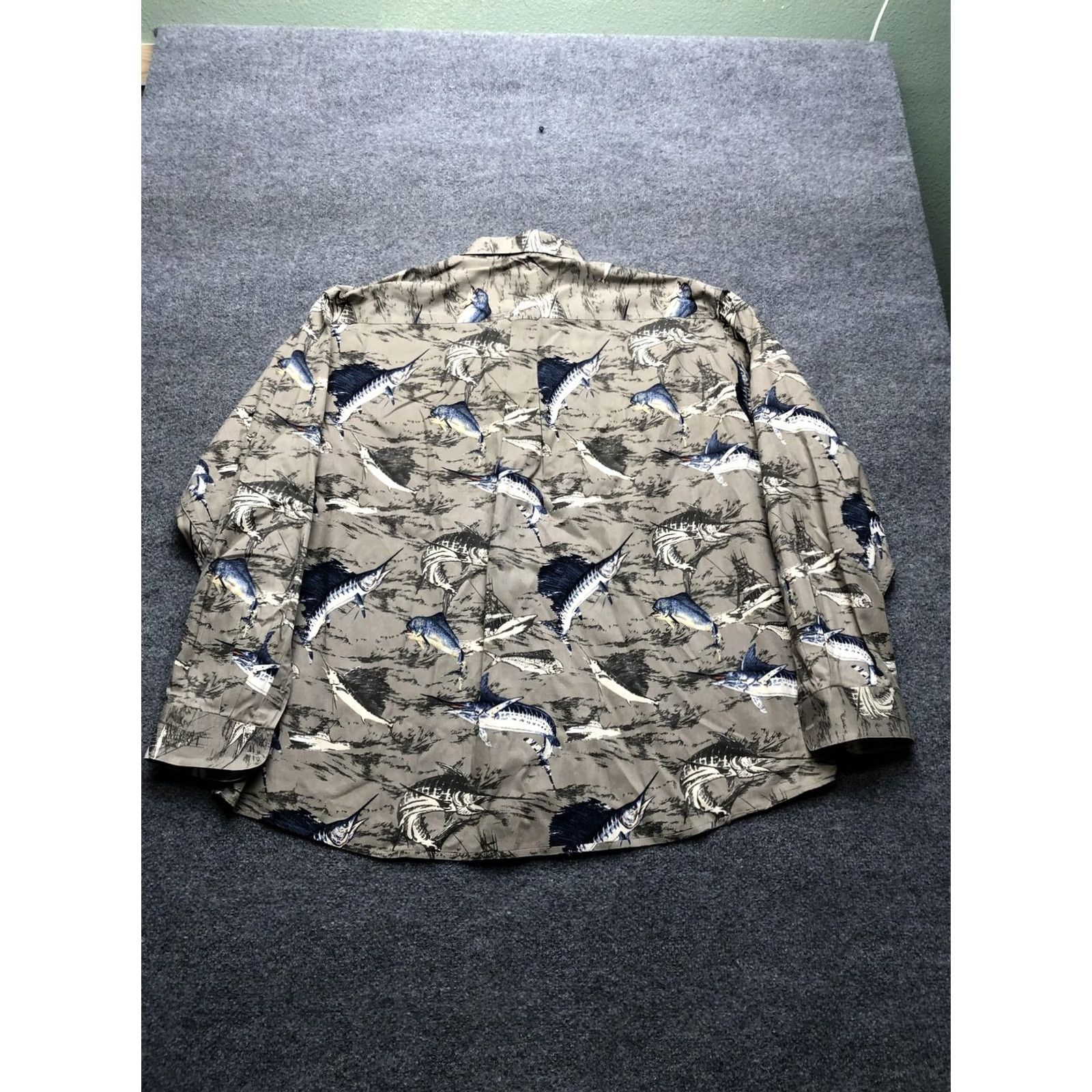 Vintage Magellan Sportswear Shirt Mens XL Tan Marlin Print Button Front Casual Size US XL / EU 56 / 4 - 7 Thumbnail