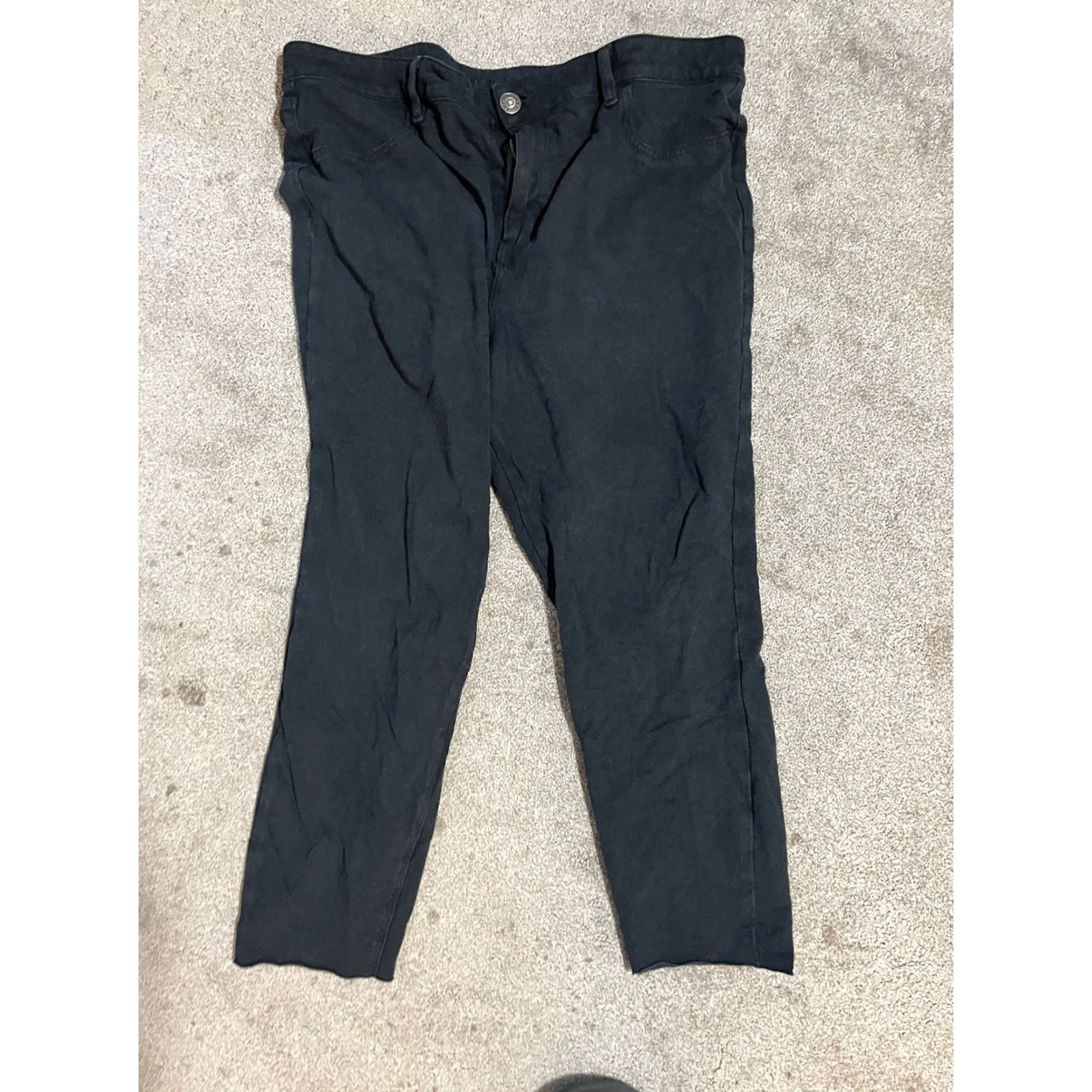 American Eagle Outfitters American Eagle Black Super Stretch Hi-Rise Jegging Pants 20 Reg Distresse Plus Size 42" / US 20 - 3 Thumbnail