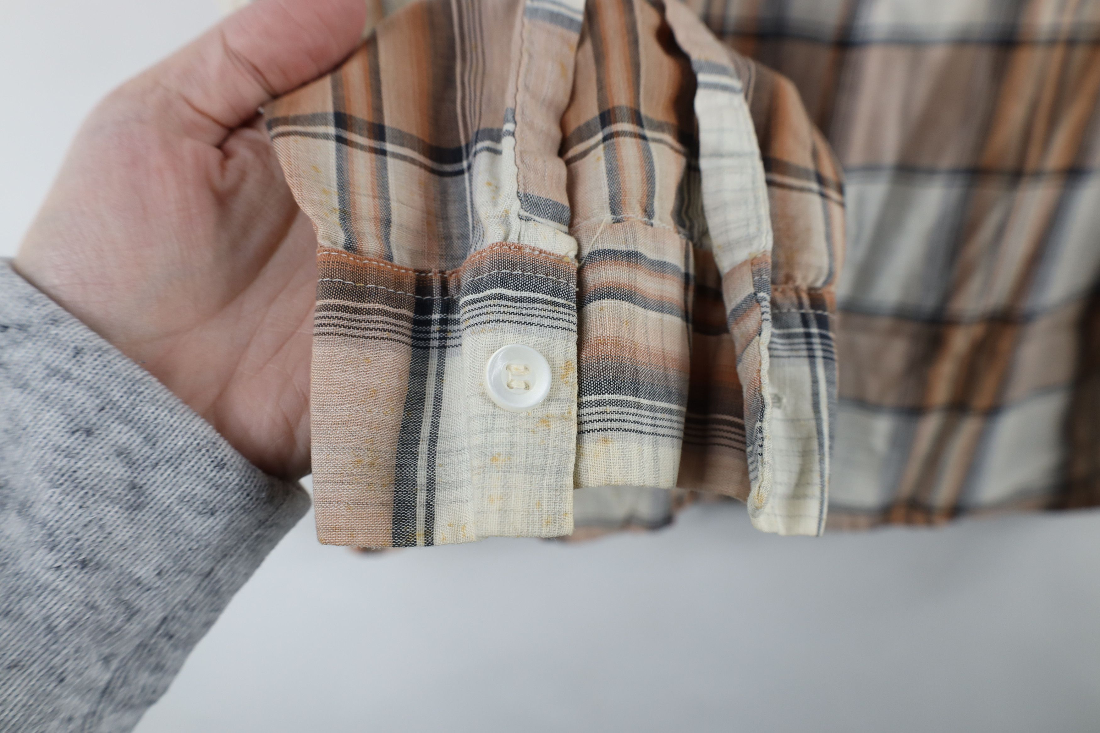 Vintage Vintage 50s 60s Streetwear Camp Collar Button Shirt Plaid Size US L / EU 52-54 / 3 - 5 Thumbnail