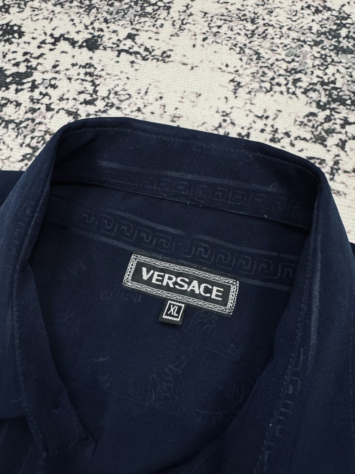 Versace Rare Versace Monogram 80-90s shirt Bootleg Luxury XL Navy Size US XL / EU 56 / 4 - 4 Thumbnail