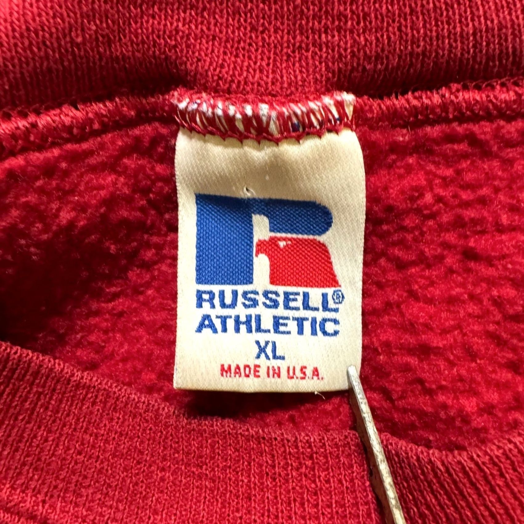 Vintage VTG Russell Sweatshirt Crewneck XL Red Men’s Made In USA Pullover 90s Distressed Size US XL / EU 56 / 4 - 3 Thumbnail