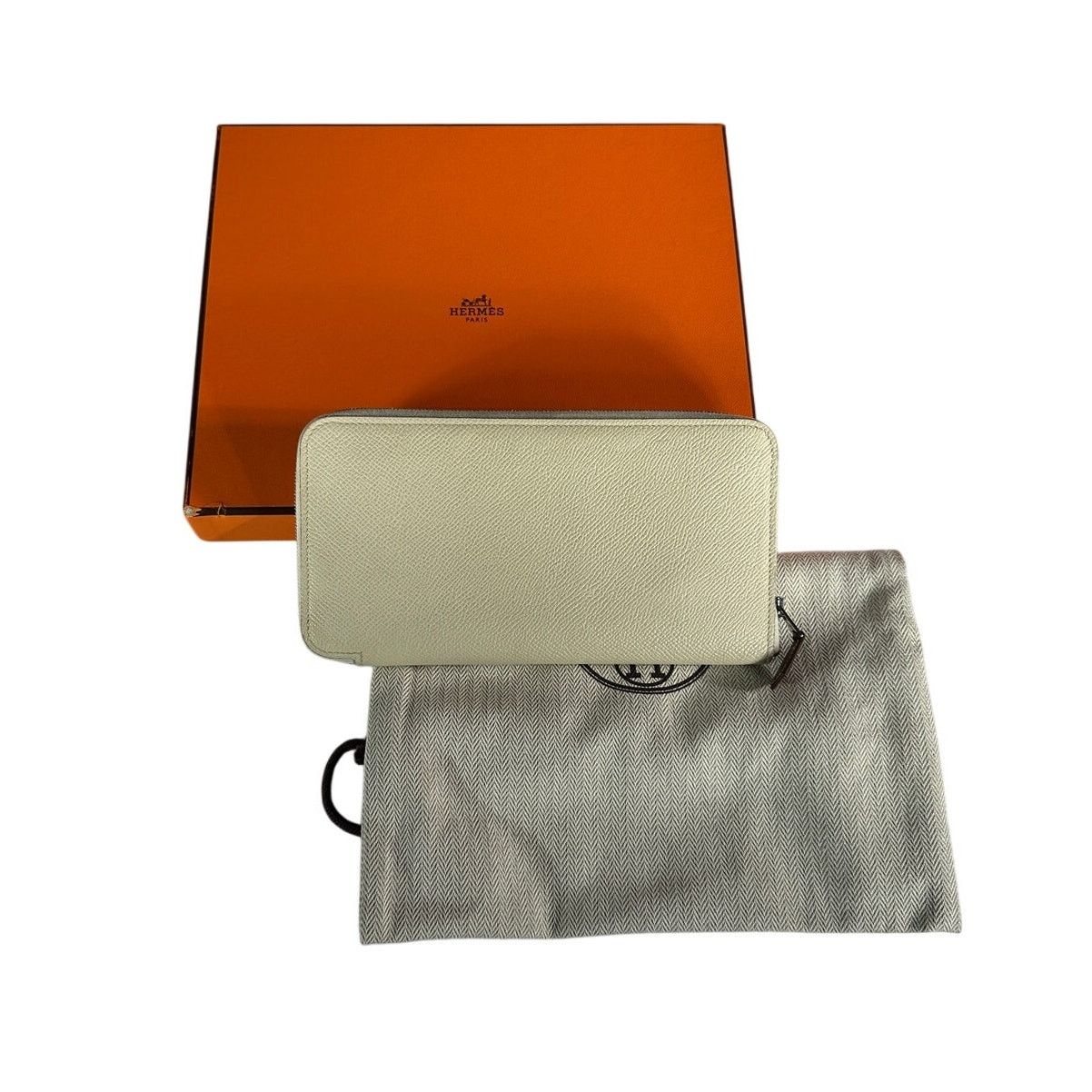 Hermes HERMES Silk'In Classique Long Wallet Off White Zip Around Size ONE SIZE - 1 Thumbnail