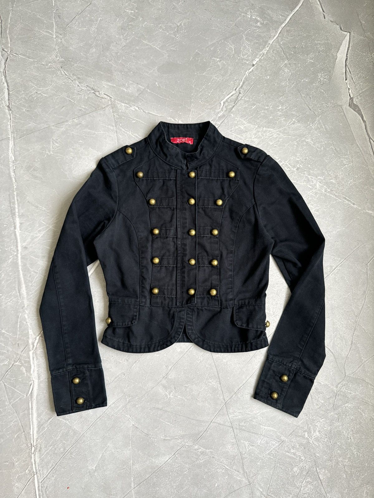 Hysteric Glamour 00s Napoleon Military Denim Blazer Jacket PPFM Balmain Vibe Size S / US 4 / IT 40 - 1 Thumbnail