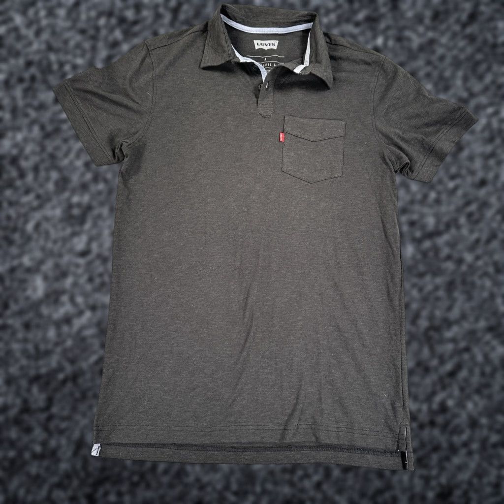 Levi's Levis Polo Shirt Mens Small Gray Jersey Knit Chest Pocket Red Tab Logo Casual Size US S / EU 44-46 / 1 - 1 Thumbnail