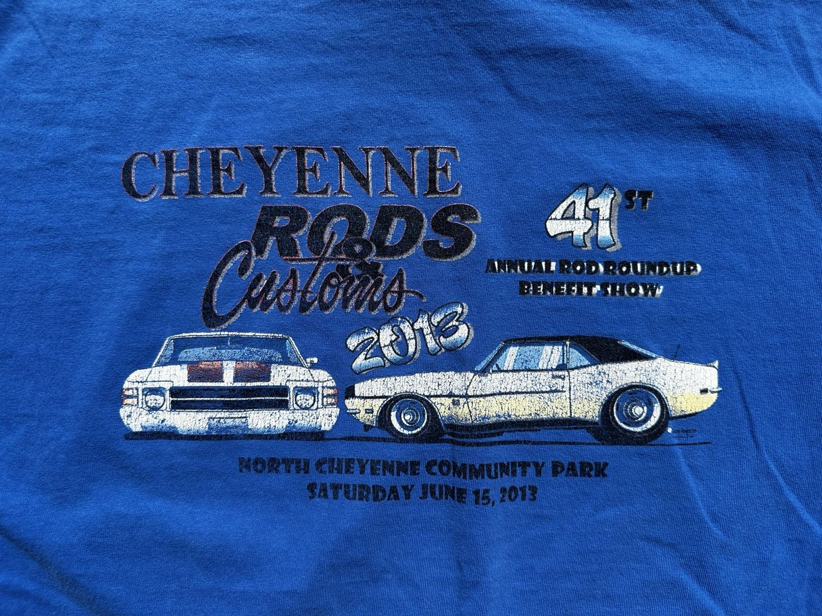 Gildan Vintage Faded Cheyenne Hot Rod Racing Tee Size US XL / EU 56 / 4 - 4 Thumbnail