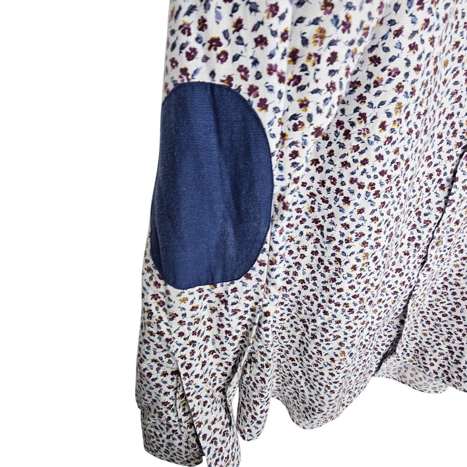 Zara Zara Mens Floral Button Down Shirt Sz XL Elbow Patch Preppy Size US XL / EU 56 / 4 - 4 Thumbnail