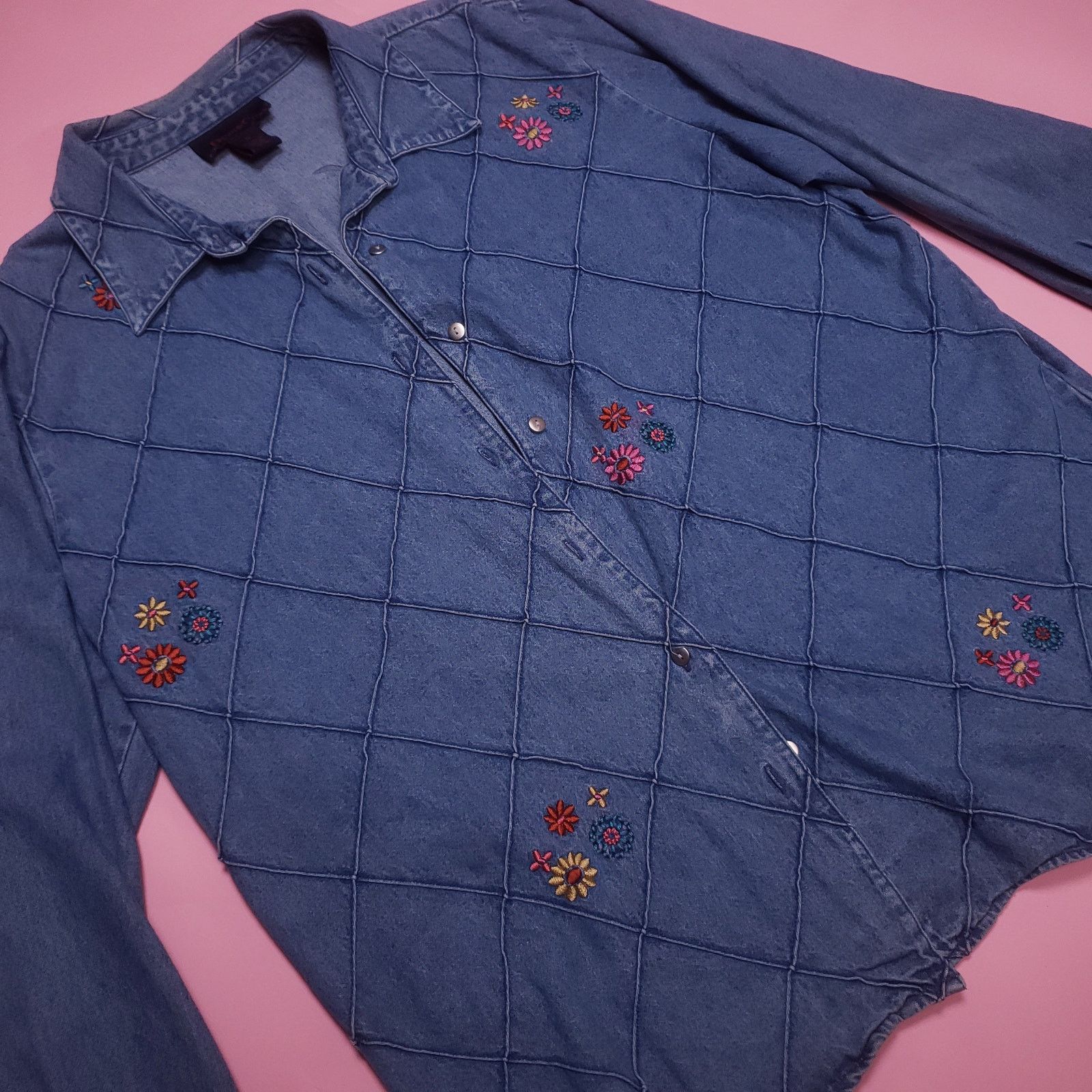 Denim & Co. Vtg Denim & Co denim Womens button up top Size XL / US 12-14 / IT 48-50 - 1 Thumbnail