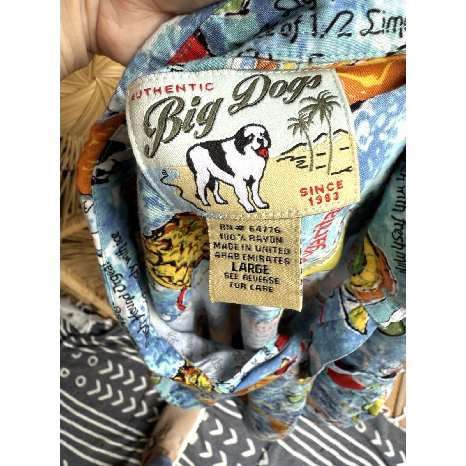 Big Dogs Big Dogs Cocktail Recipe Button-Down Shirt L Multicolor Men Short Sleeve Animal Print Mens Size US L / EU 52-54 / 3 - 7 Thumbnail
