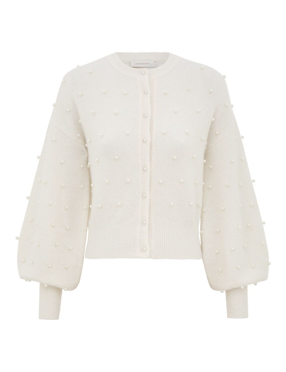 Zimmermann oc11z1025 Crush Beaded Cardigan in Ivory Size M / US 6-8 / IT 42-44 - 1 Thumbnail