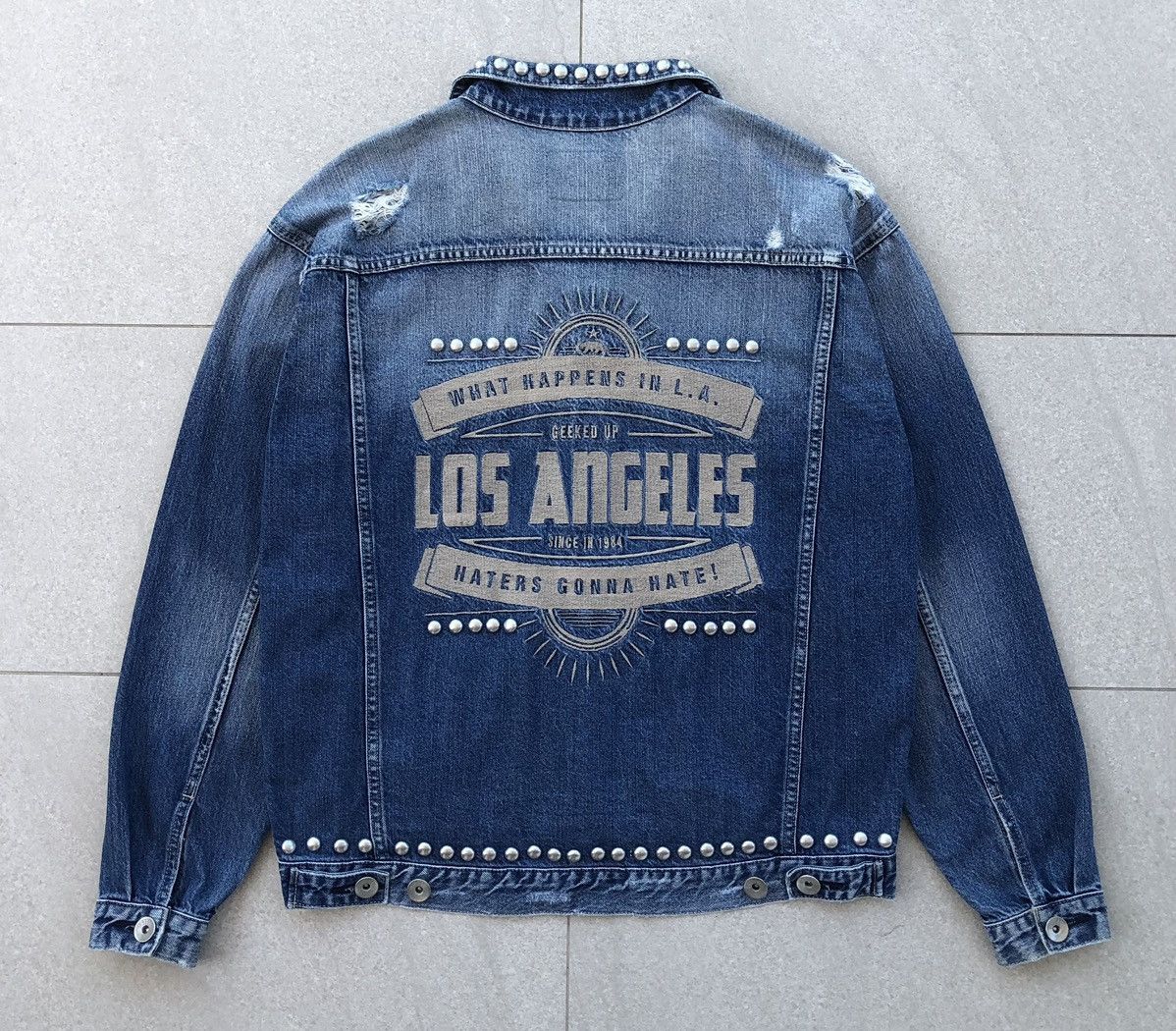 Vintage GYDA Los Angeles Embroidery Logo Denim Jacket Size US L / EU 52-54 / 3 - 11 Thumbnail