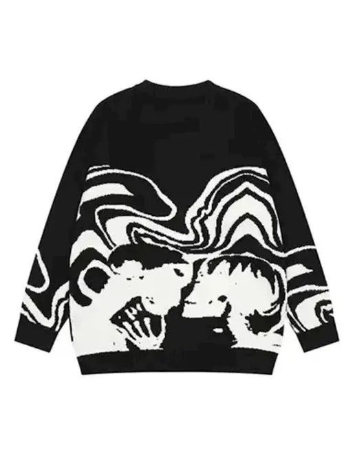 Other Painting Skull Graphic Knitted Black Sweater Size US L / EU 52-54 / 3 - 1 Thumbnail