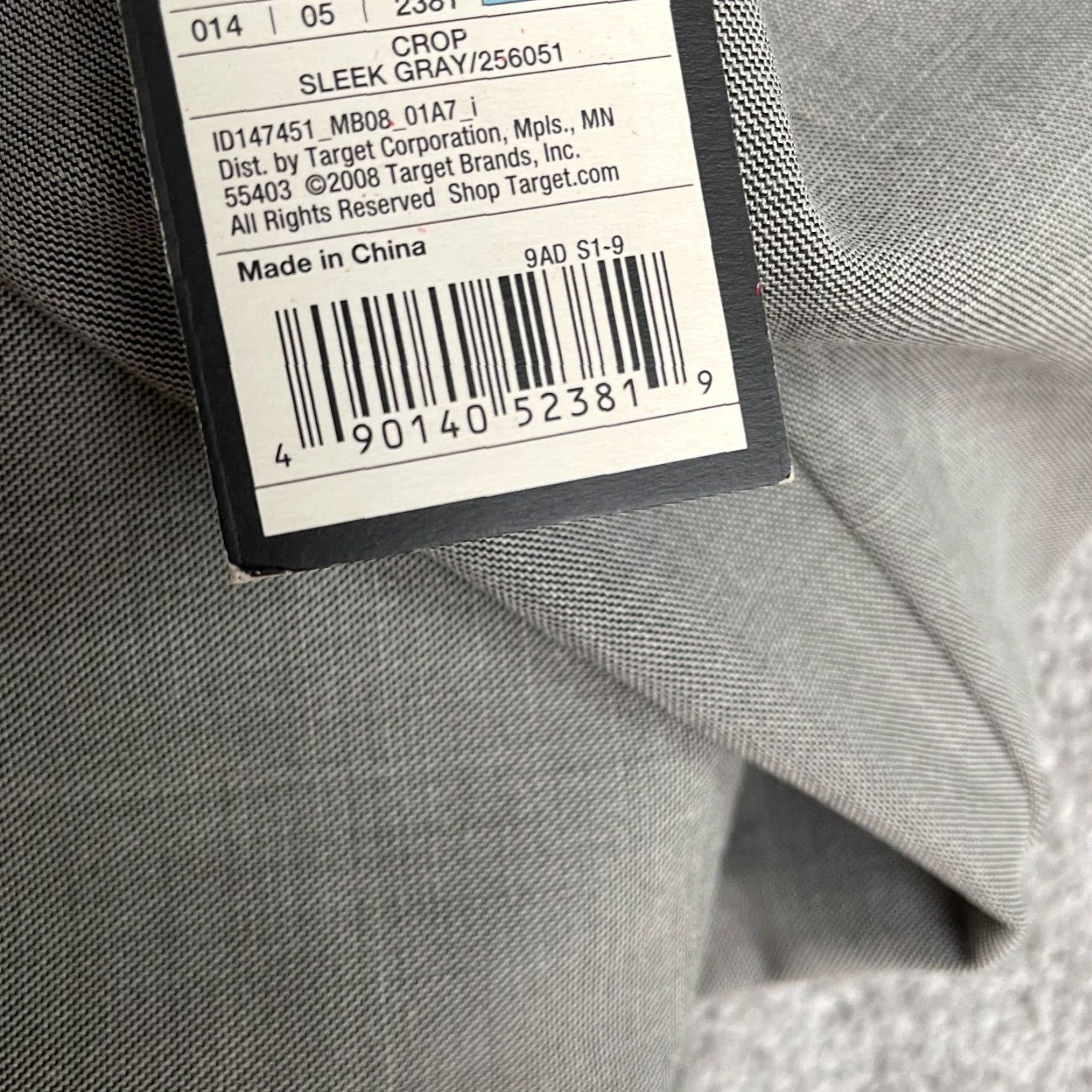 Mossimo Mossimo Stretch Modern Fit Crop Pants Womens 18 Low Waist 43x20 Gray Sleek NWT Size 40" / US 18 - 6 Thumbnail