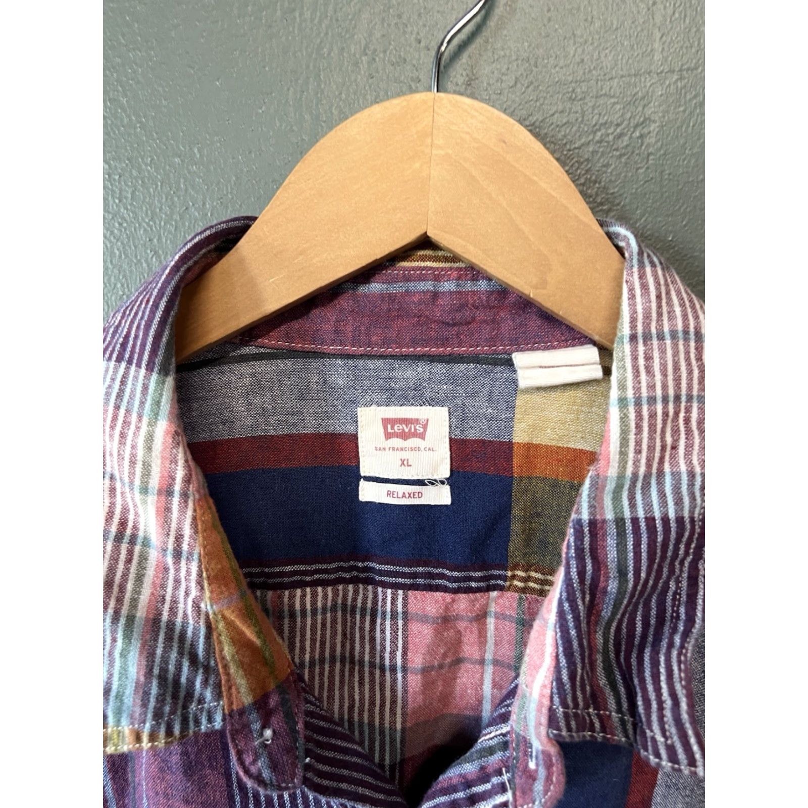 CO Levi Strauss Co Men’s Western Pearl Snap Shirt Blue Plaid Cotton Blend XL Size US XL / EU 56 / 4 - 3 Thumbnail