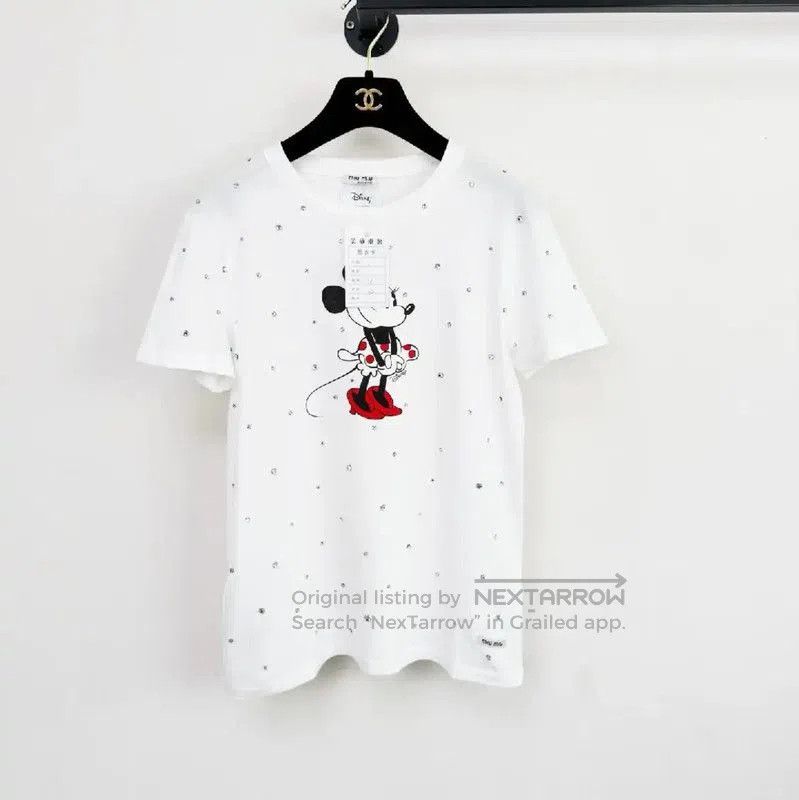 Other Miu Miu White Cotton Short Sleeve T-Shirt . Size S / US 4 / IT 40 - 1 Thumbnail