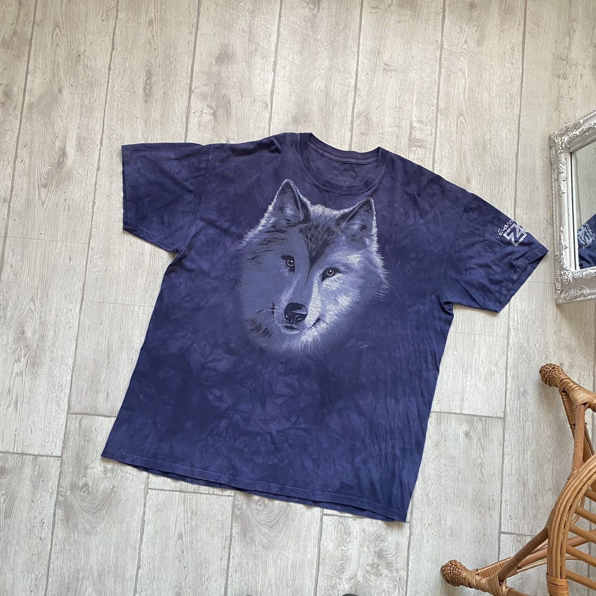 The Mountain Vintage 90s USA Wolf animal tee Mountain wolves Husky Size US XXL / EU 58 / 5 - 9 Thumbnail