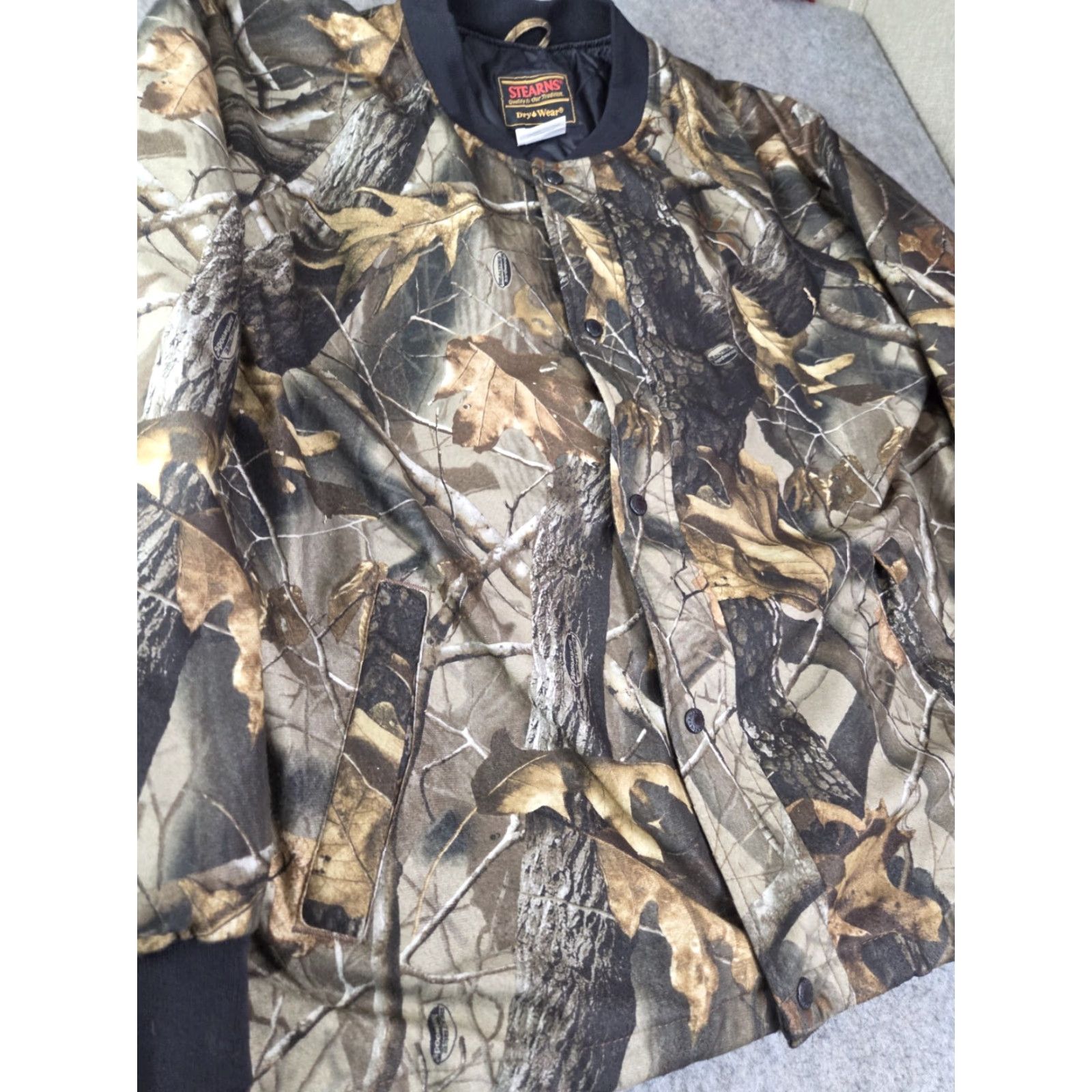 Vintage Stearns Dry Wear Hunting Jacket Mens Large Realtree Advantage Quilt Lined Bomber Size US L / EU 52-54 / 3 - 2 Thumbnail