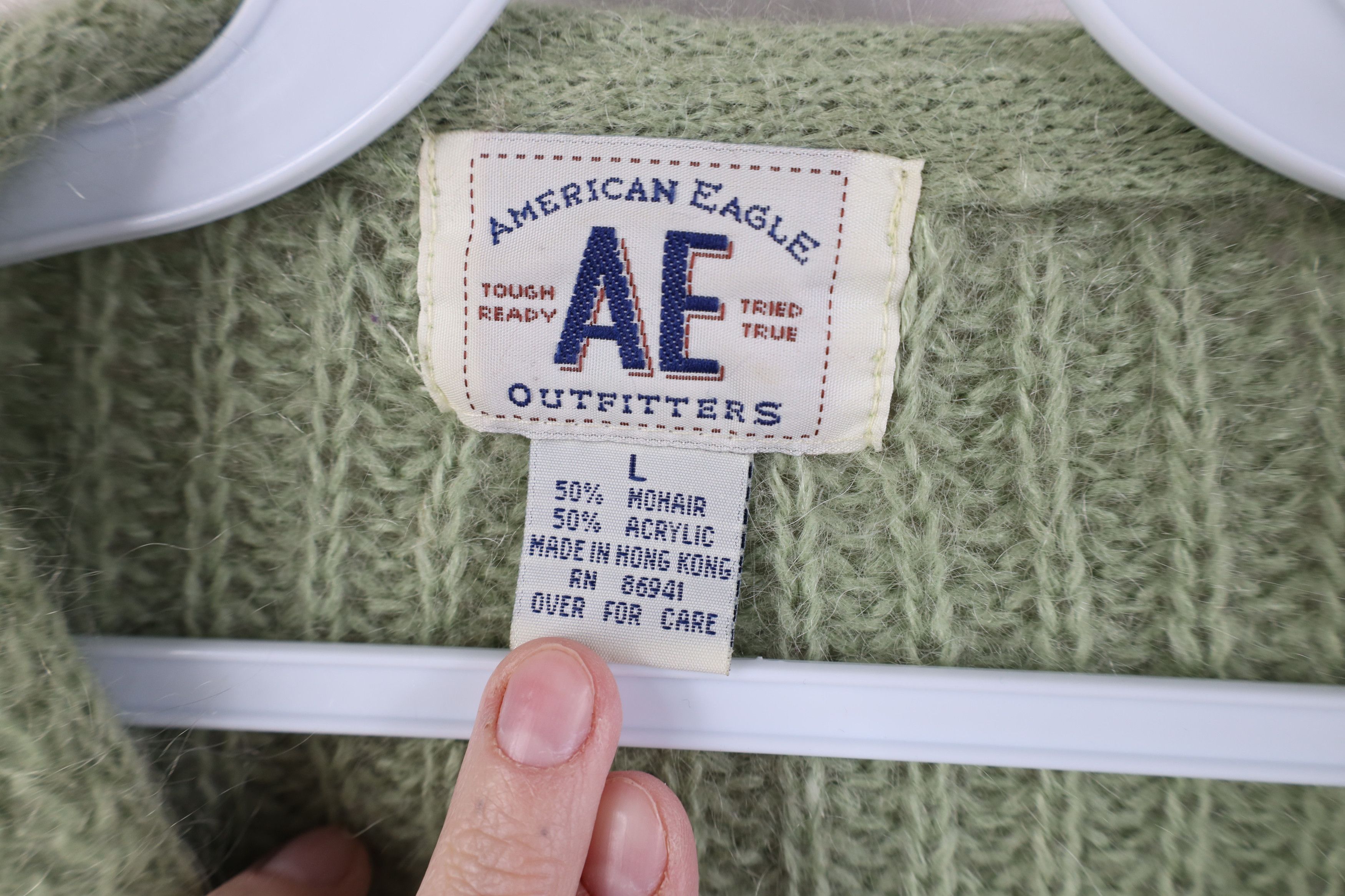 American Eagle Outfitters Vintage 90s Y2K American Eagle Mohair Cardigan Sweater Size L / US 10 / IT 46 - 6 Thumbnail