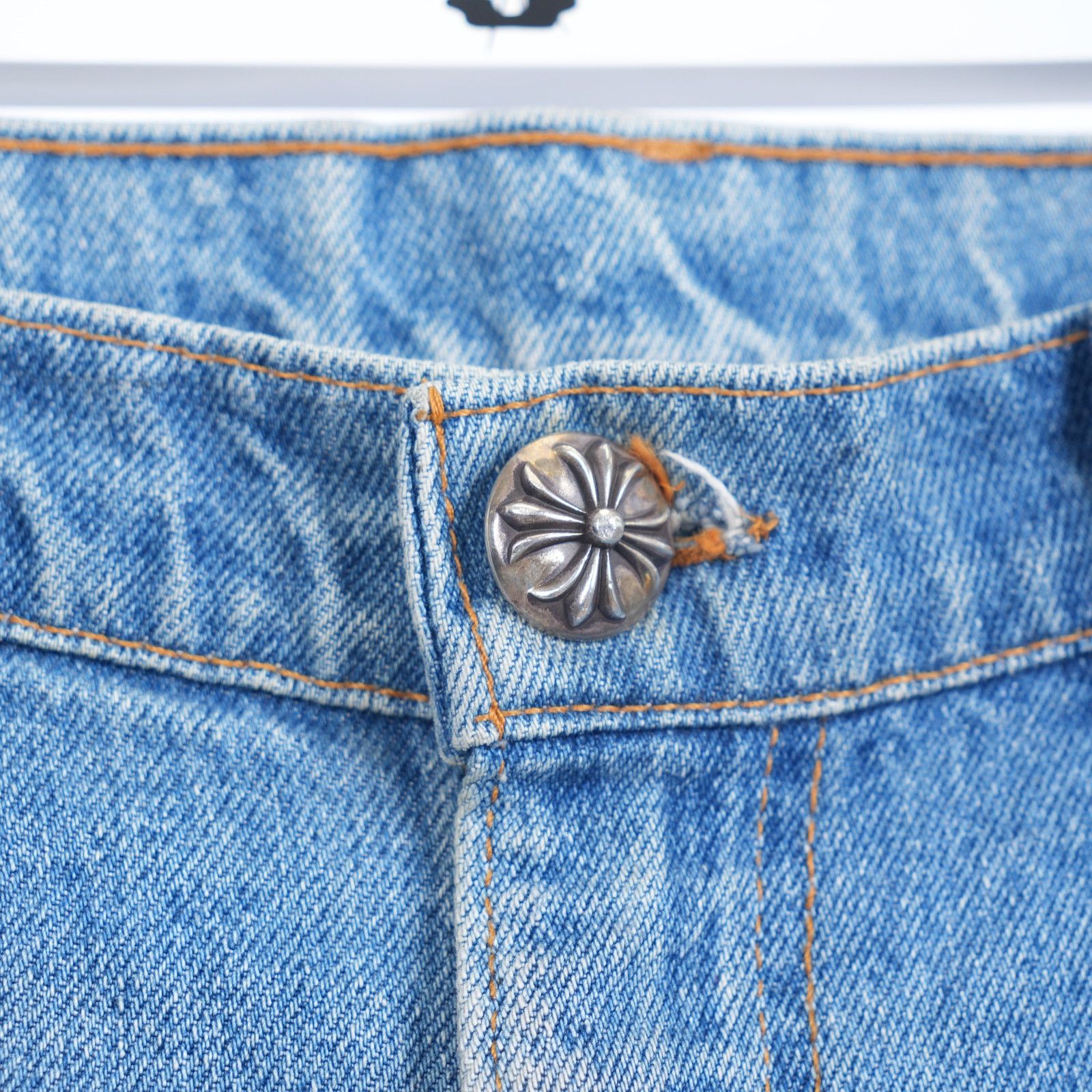 Chrome Hearts CHROME HEARTS ST BARTH'S ORANGE BLUE CHEETAH PATCH LEVI Size US 33 - 5 Thumbnail