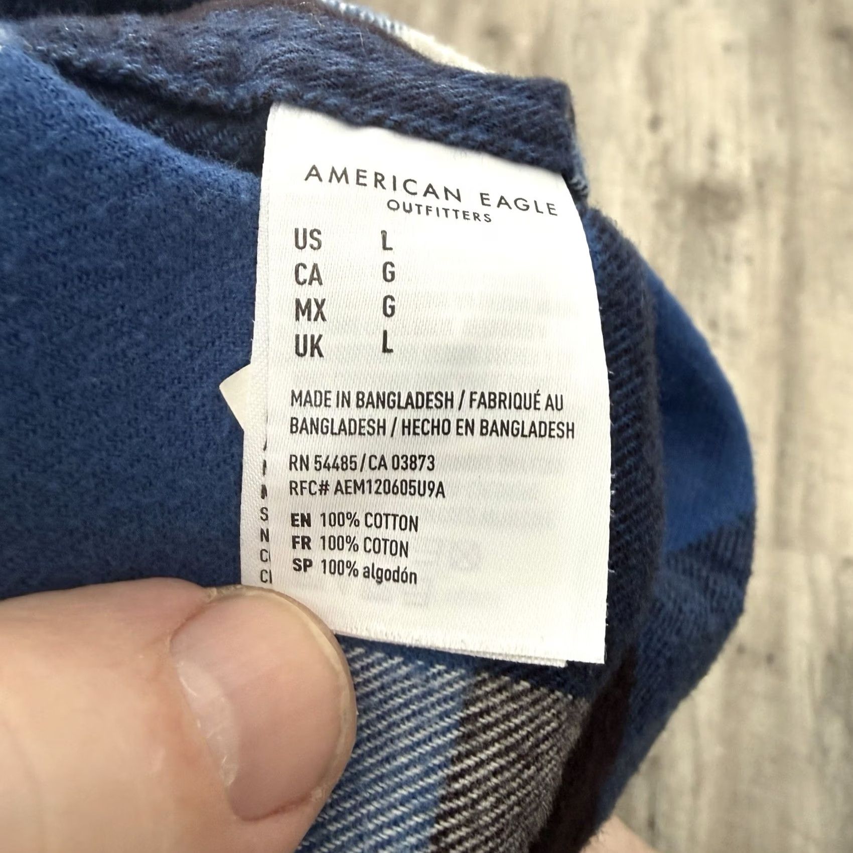 American Eagle Outfitters American Eagle Outfitters Flannel Shirt Mens Large Blue Plaid Pockets Button-Up Size US L / EU 52-54 / 3 - 2 Thumbnail