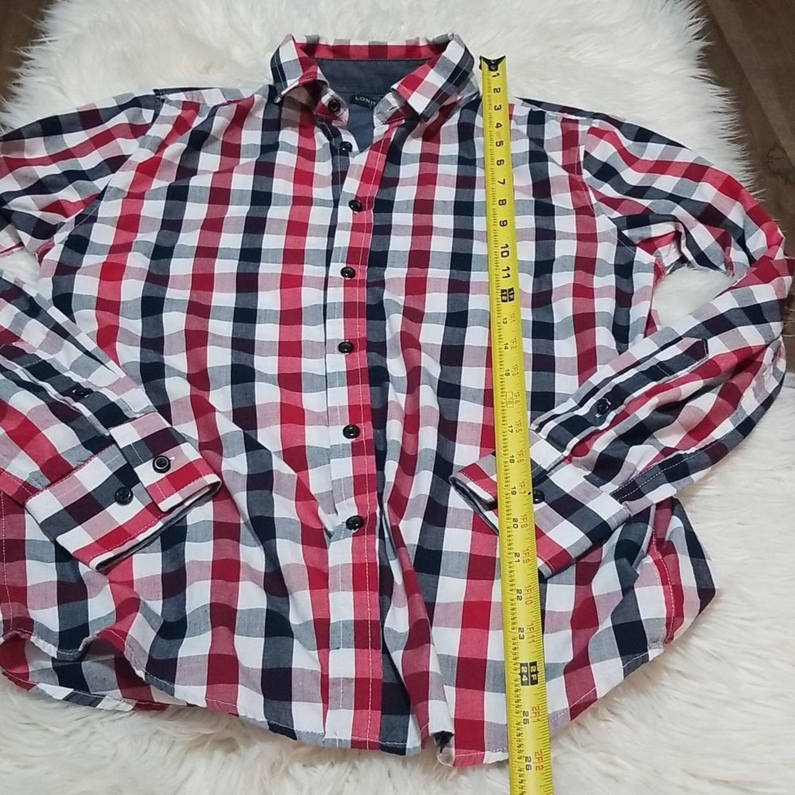 London Fog London Fog Men's Checkered Casual Button Down Shirt Size US S / EU 44-46 / 1 - 7 Thumbnail