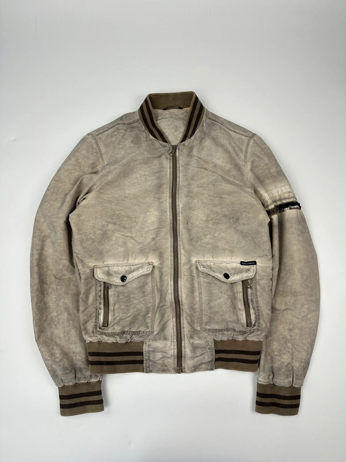 Dolce & Gabbana Dolce & Gabbana Grey Nylon Faded Bomber Jacket Size US M / EU 48-50 / 2 - 5 Thumbnail