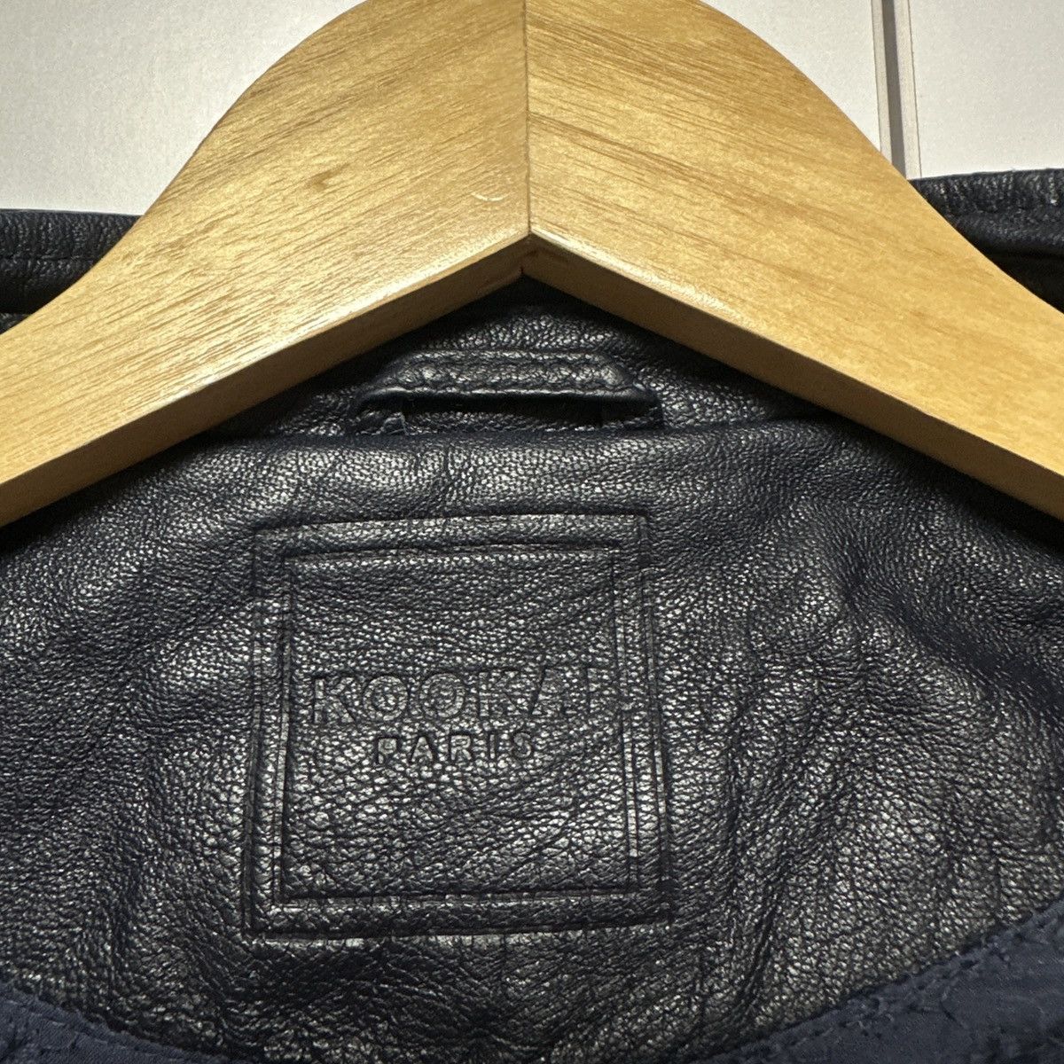 Other Kookai Paris Genuine Leather Biker Jacket Navy Blue Y2K Size S / US 4 / IT 40 - 7 Thumbnail