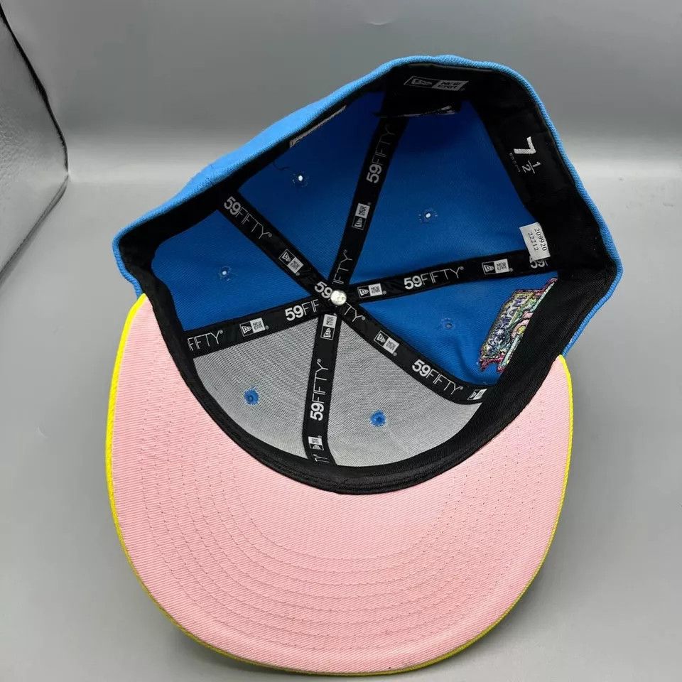 New Era Miami Marlins Hat men 7 1/2 Blue 59Fifty New Era Fitted Cap Size ONE SIZE - 7 Thumbnail