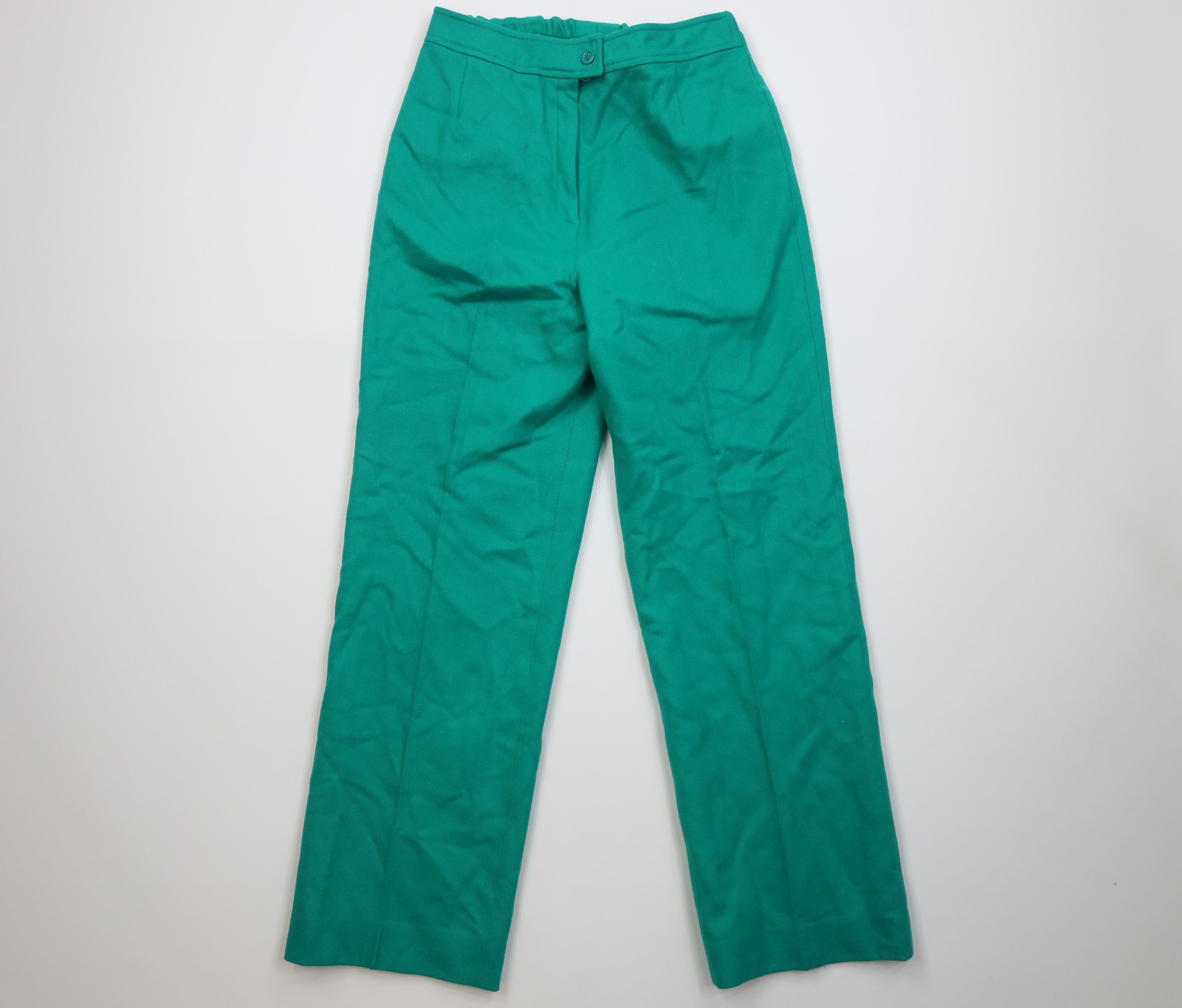 Vintage Vintage 70s Streetwear Flared Wide Leg Chino Pants Teal USA Size 32" / US 10 / IT 46 - 1 Thumbnail