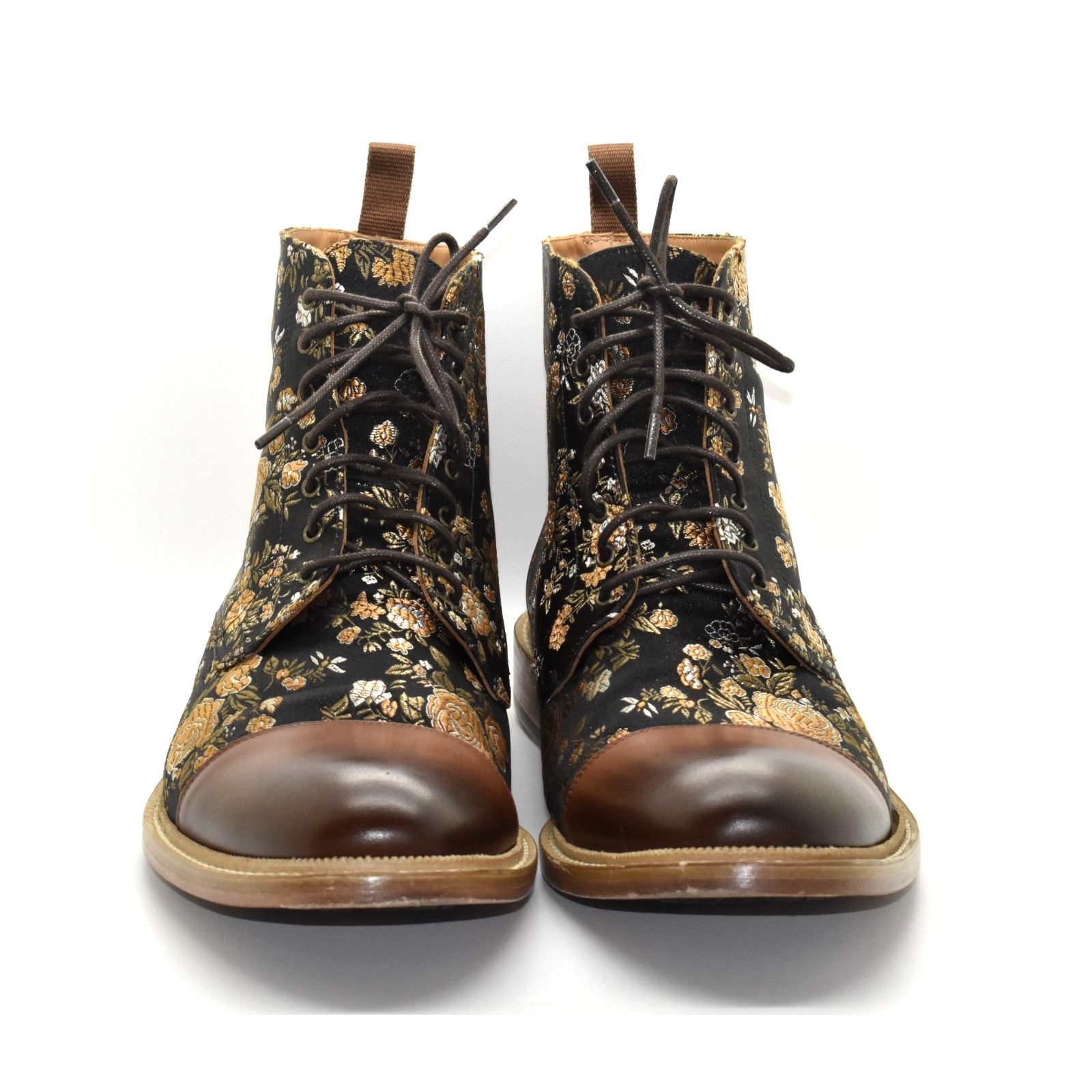 TAFT TAFT The Jack Floral Jacquard & Leather Cap Toe Boots Sz 46 Size US 13 / EU 46 - 5 Thumbnail