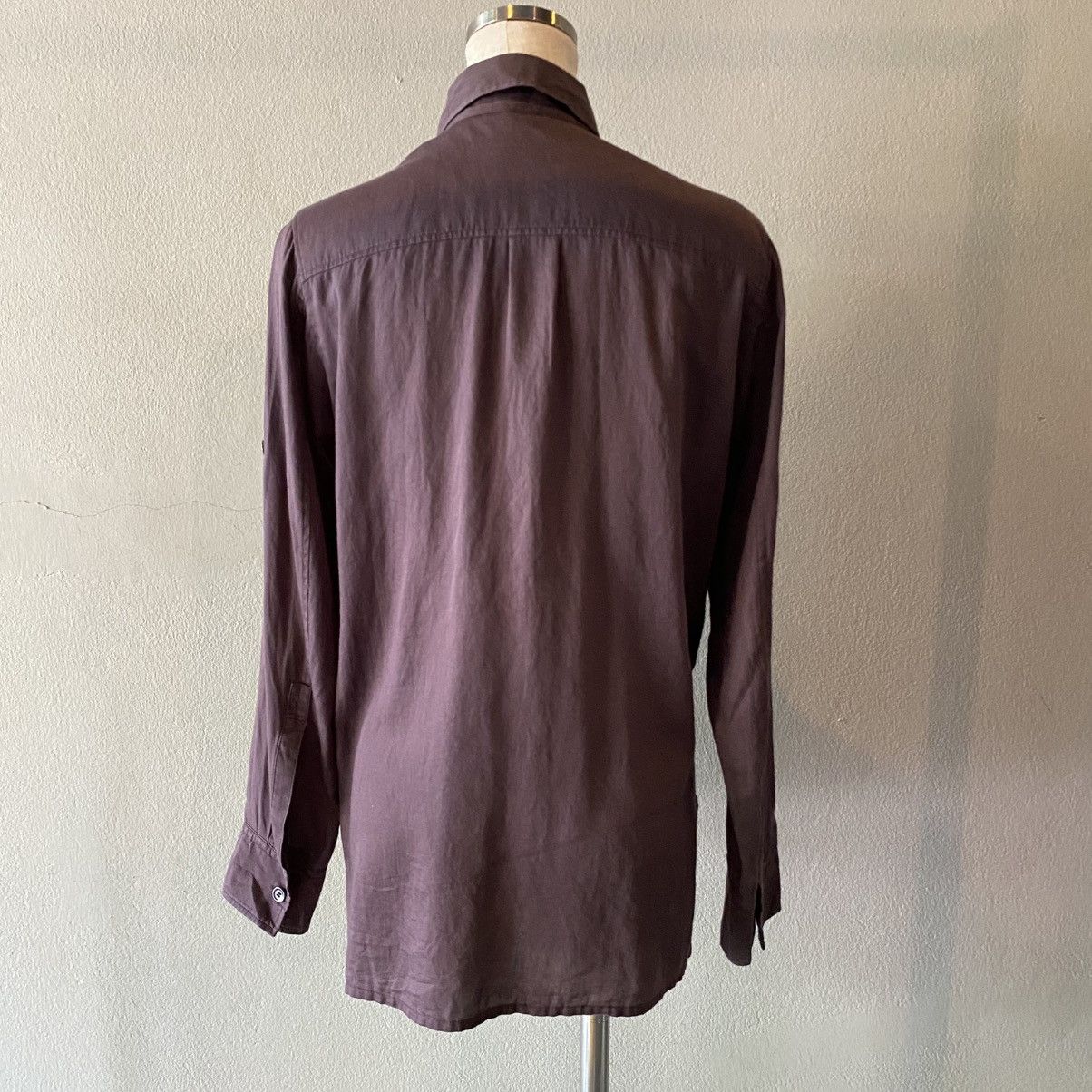 Burberry BURBERRY Purple Pintuck Button-Up Shirt Size XS / US 0-2 / IT 36-38 - 11 Thumbnail