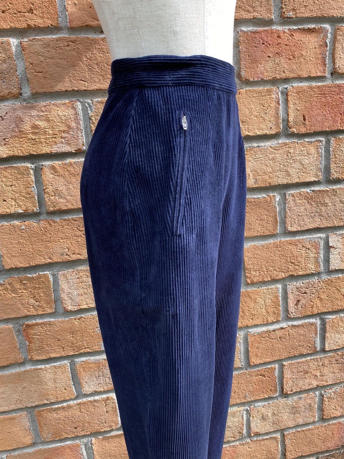 Max Mara MaxMara High-Waisted Corduroy Navy Pants Size 25" / US 0 / IT 36 - 5 Thumbnail