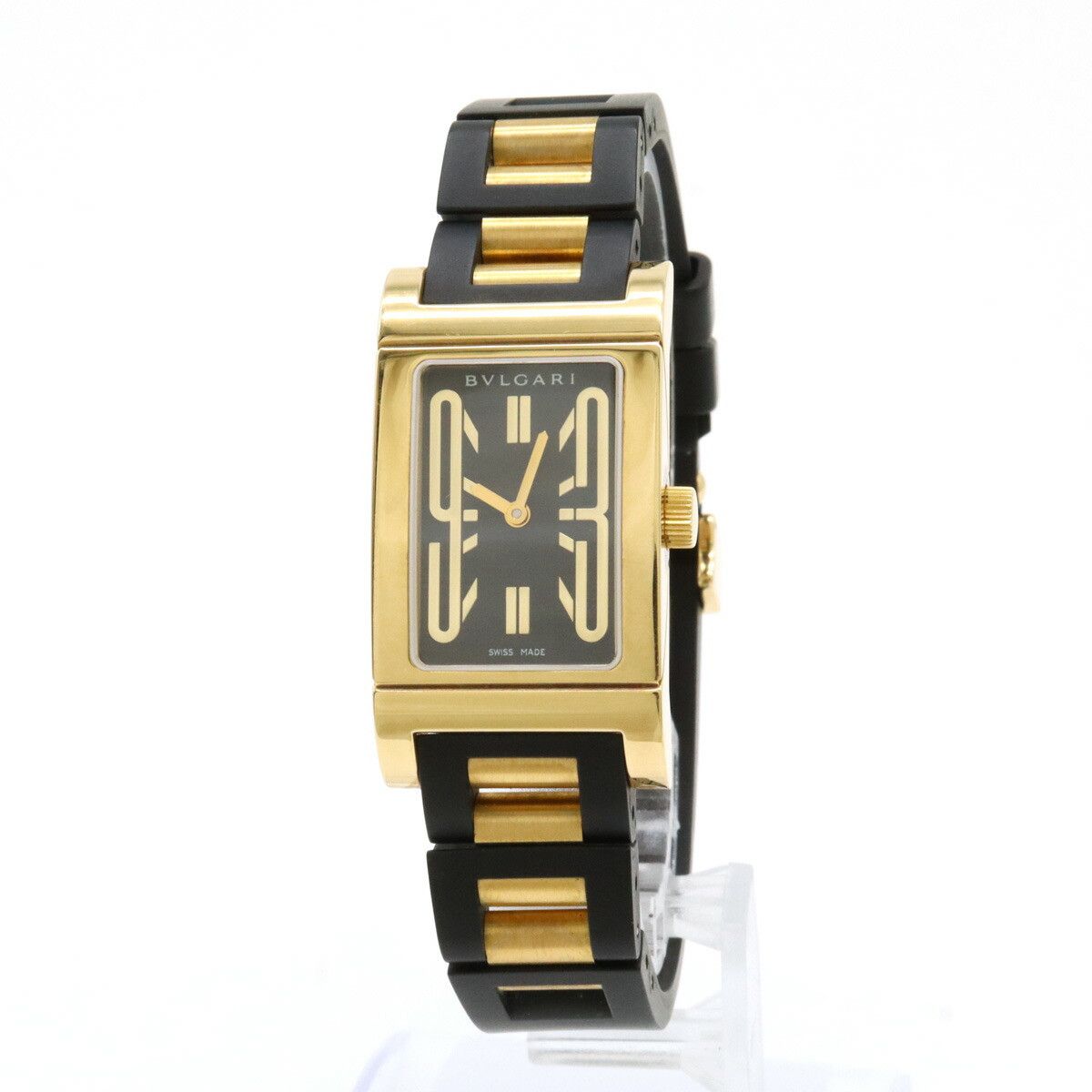 Bvlgari BVLGARI Rettangolo Au750 Crocodile skin Quartz RT39G DUTY