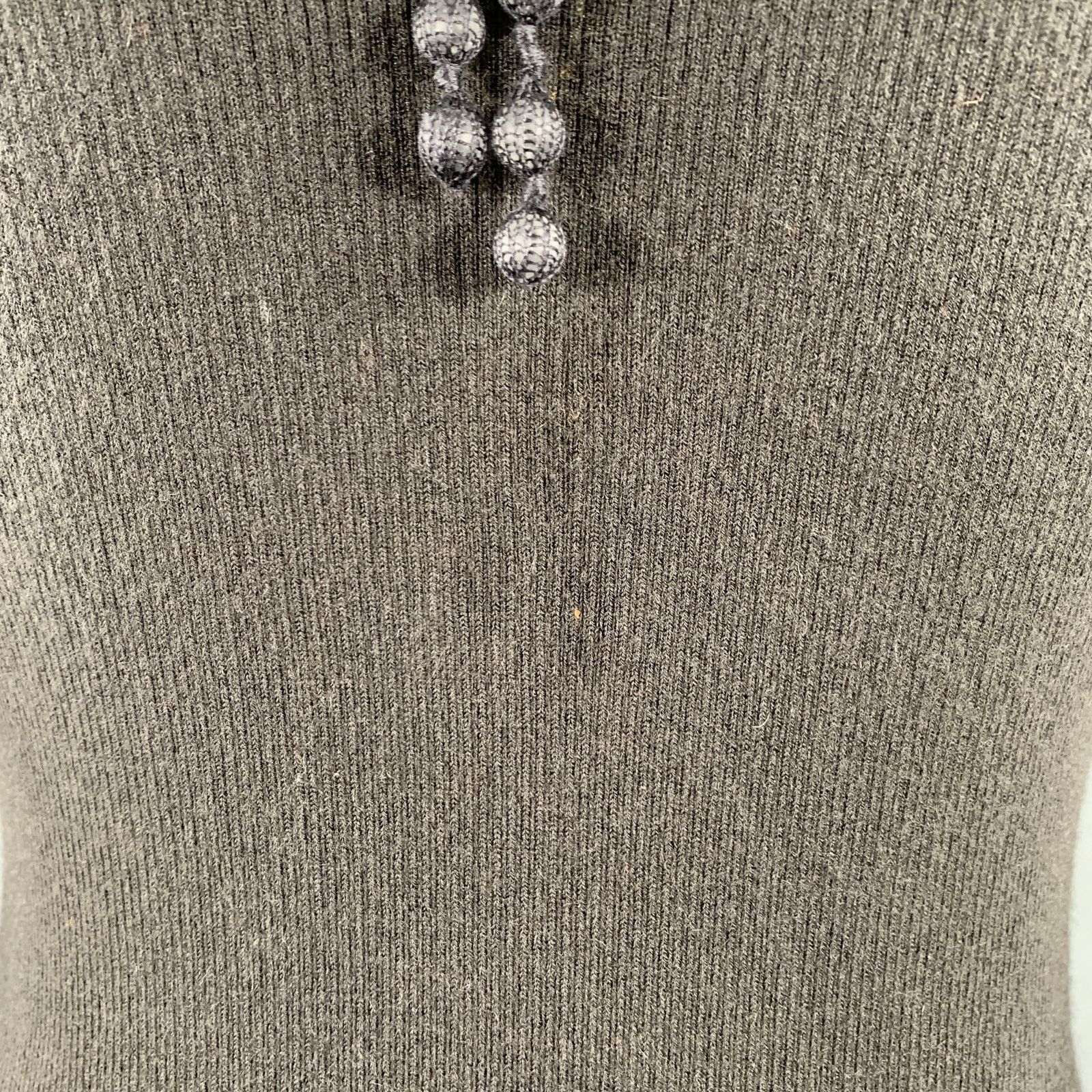Tse Grey Slate Cashmere Rib Knit Open Front Cardigan Dress Set Size L / US 10 / IT 46 - 8 Thumbnail