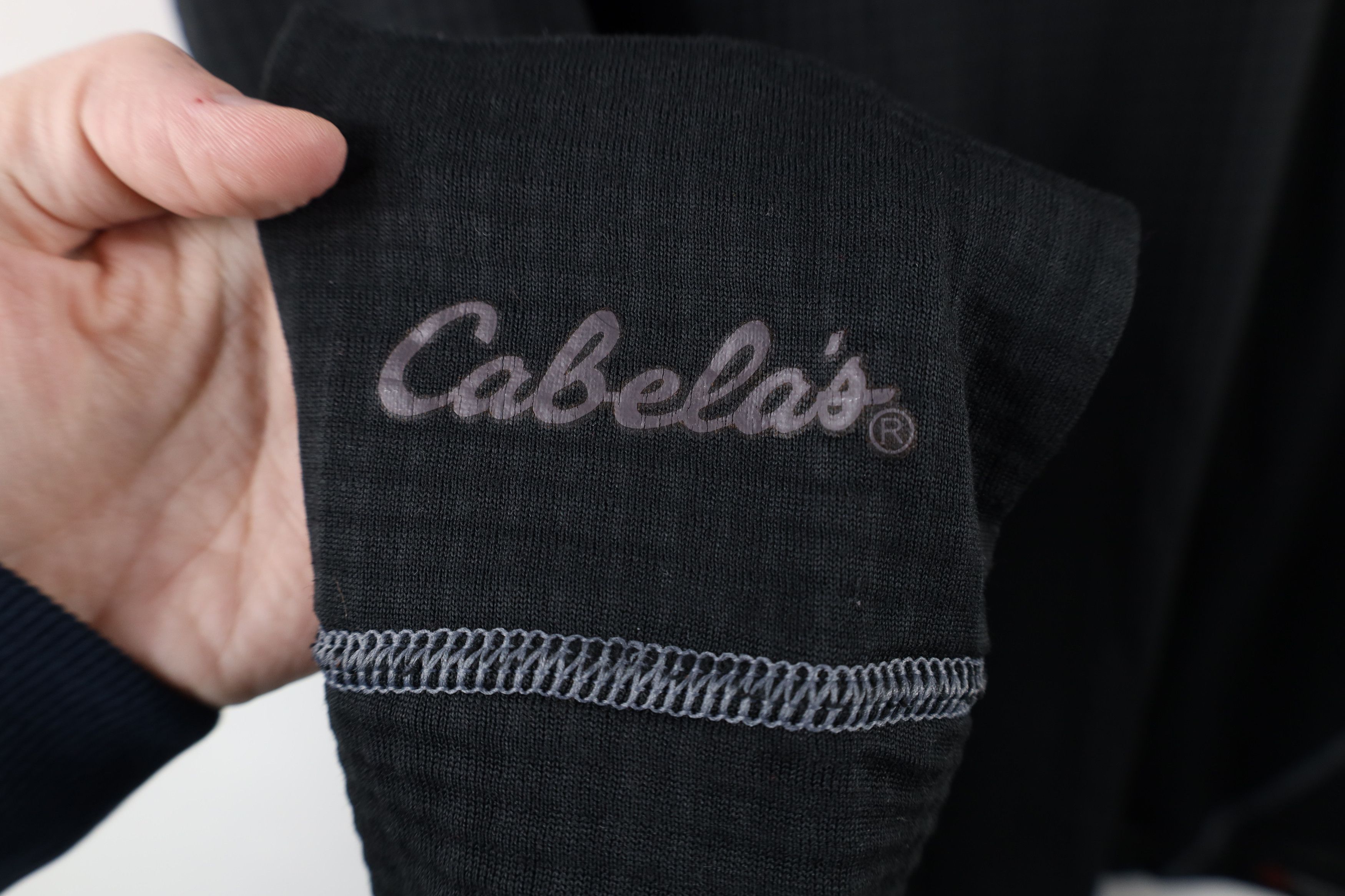 Cabelas × Vintage Vintage Cabelas Thermal Fleece Lined Sweatshirt Black Size US L / EU 52-54 / 3 - 4 Thumbnail