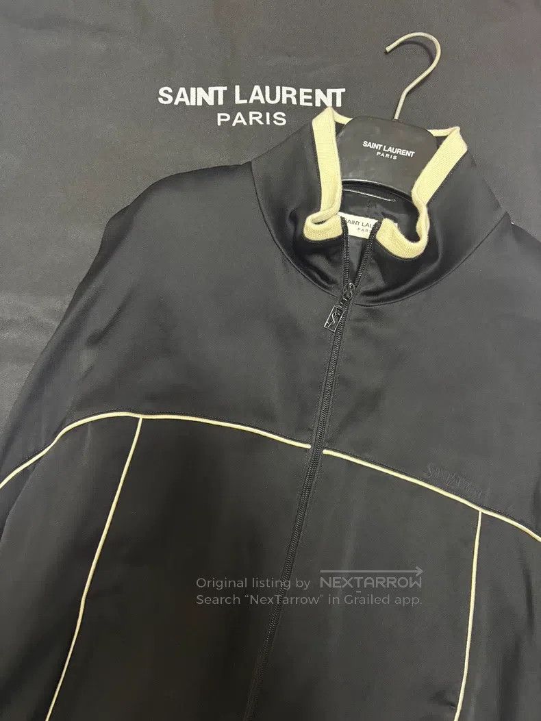 Saint Laurent Paris Saint Laurent Paris Stand collar silk slogan embroidery bl Size US L / EU 52-54 / 3 - 7 Thumbnail