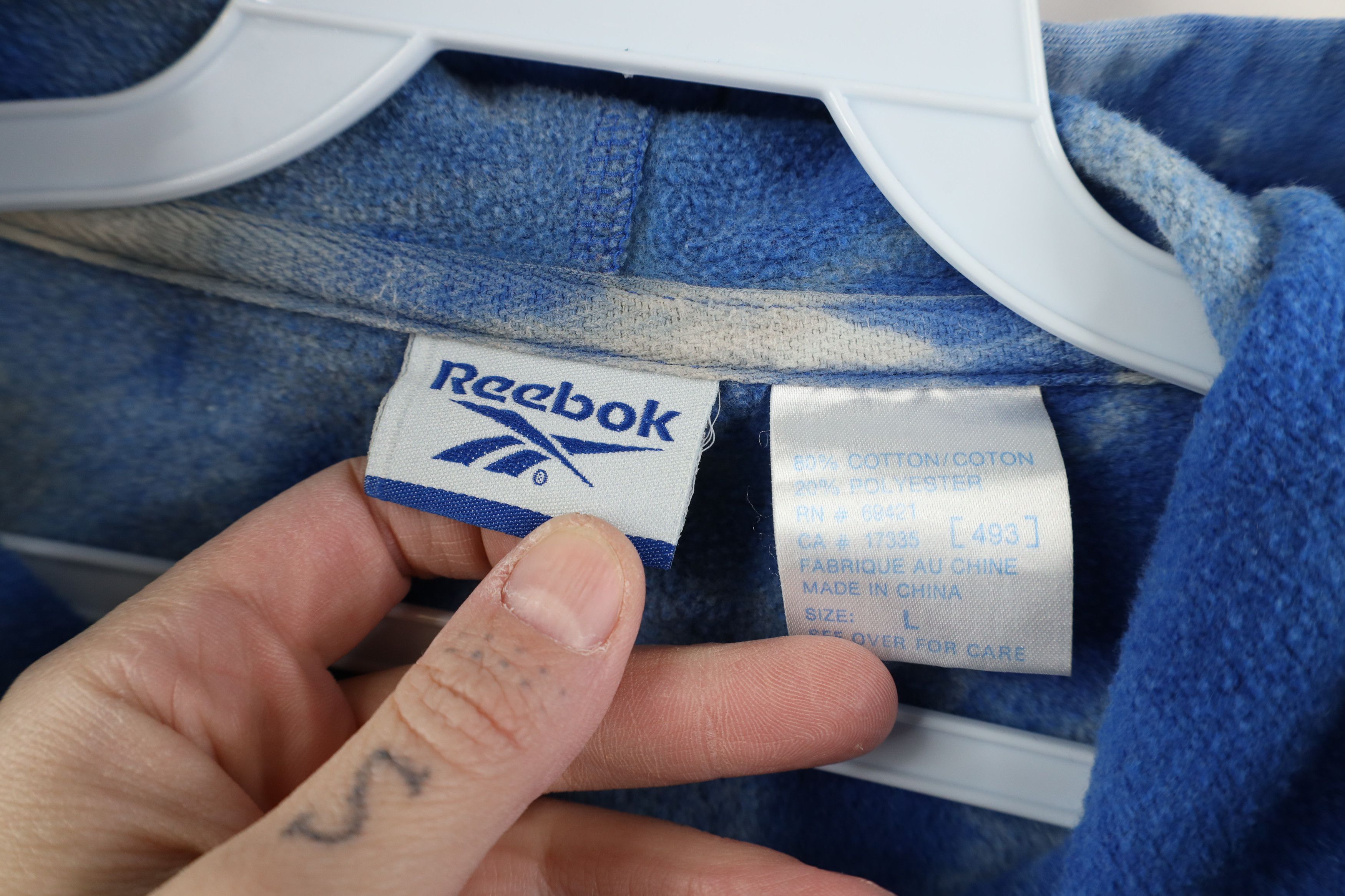 Reebok Vintage 90s Reebok Classic Logo Acid Wash Hoodie Sweatshirt Size US L / EU 52-54 / 3 - 6 Thumbnail