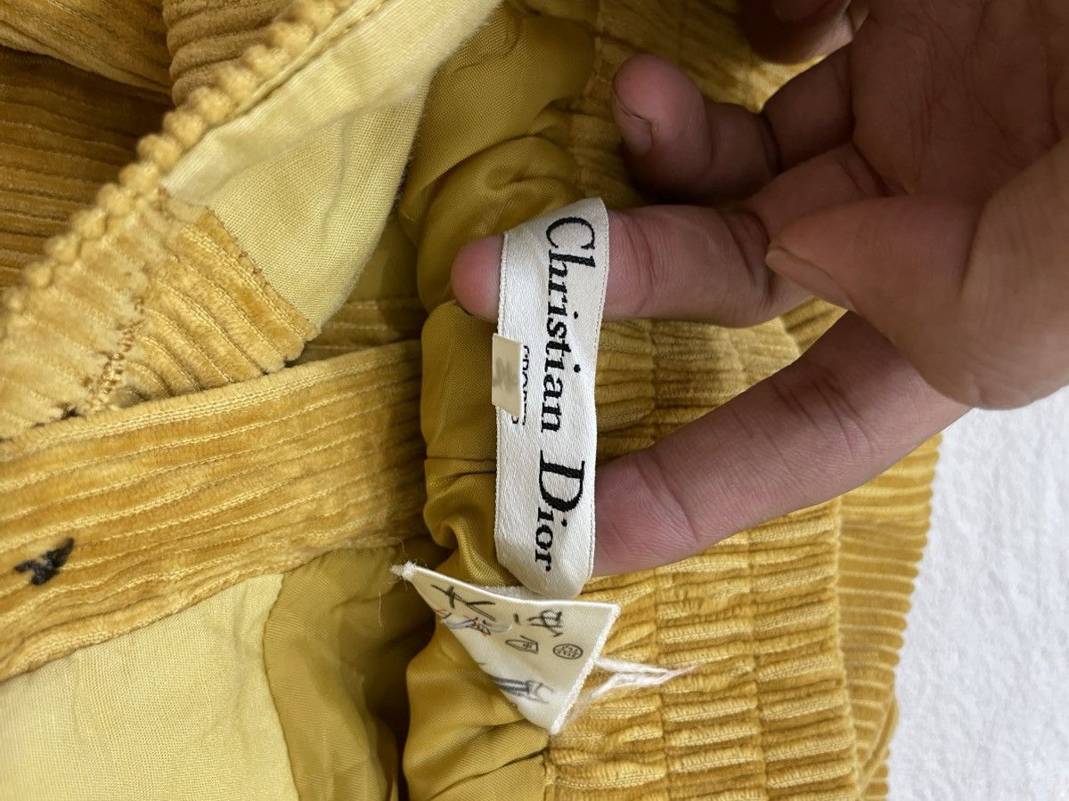 Christian Dior Monsieur Dior Corduroy Pants Mustard Yellow Pleated Trousers Size 23" - 5 Thumbnail