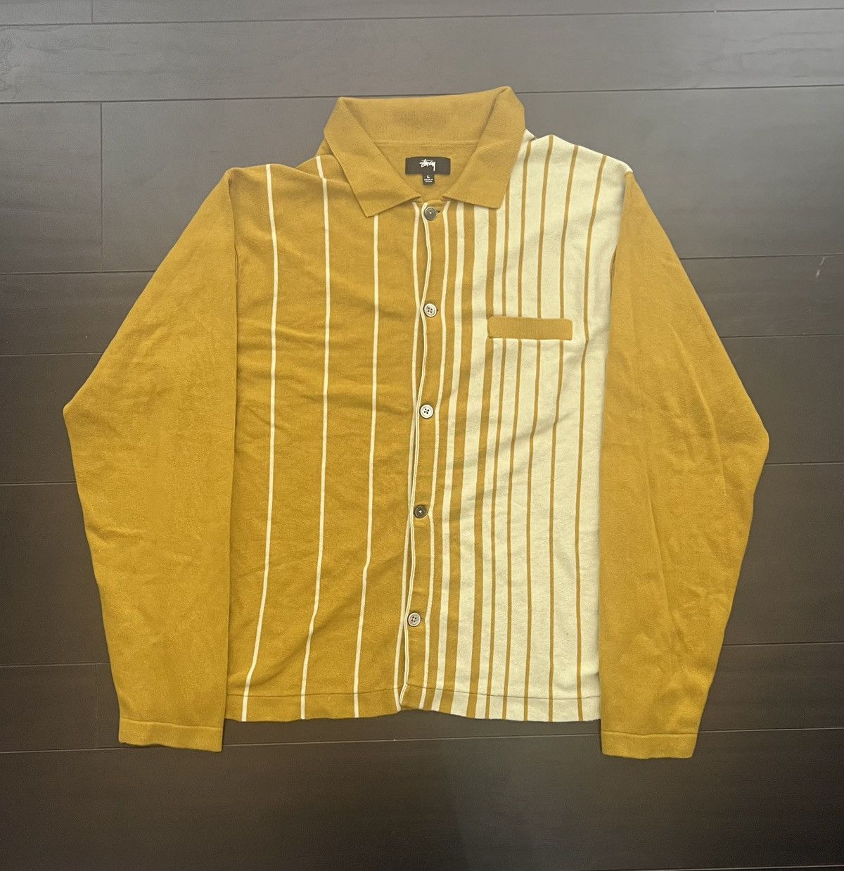 Stussy Stussy Striped Knit Long-sleeve Shirt, Yellow Size US L / EU 52-54 / 3 - 1 Thumbnail